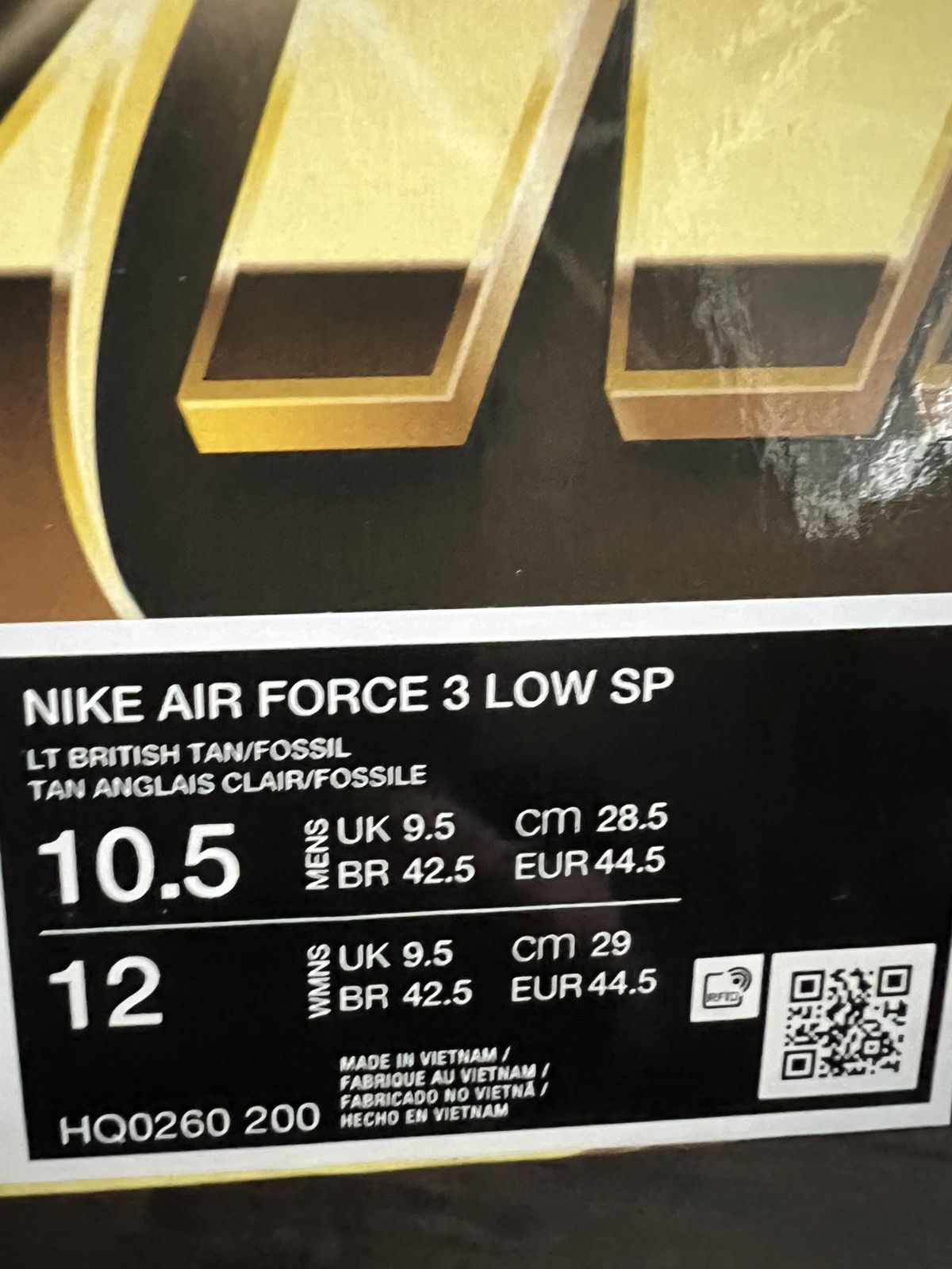 Nike Nike x Nigo Air Force3 Light British Tan 10.5 Size US 10.5 / EU 43-44 - 17 Thumbnail