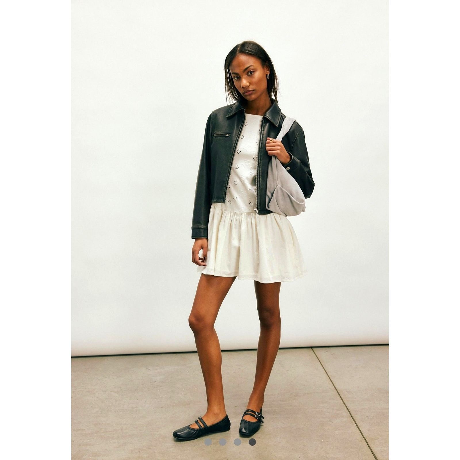 Free People Free People Surley Mini Dress Laser Cut Detail Clean Ivory M Size M / US 6-8 / IT 42-44 - 5 Thumbnail