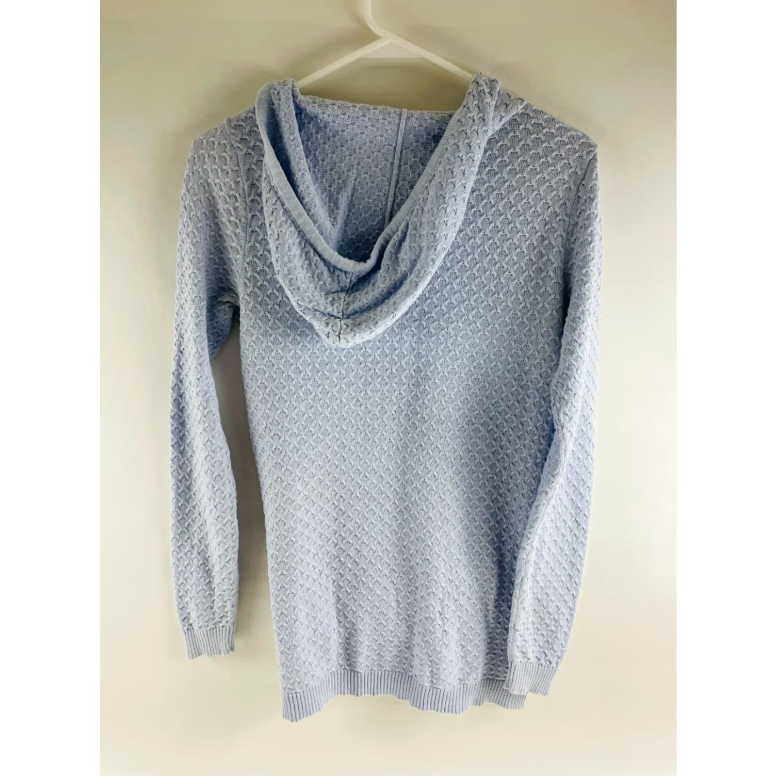 Vintage **Women's Size M Blue Metallic Maurices Hooded Drawstring Sweater** User: Women's Size M Blue Metallic Maurices Hooded Drawstring Sweater Size M / US 6-8 / IT 42-44 - 2 Thumbnail