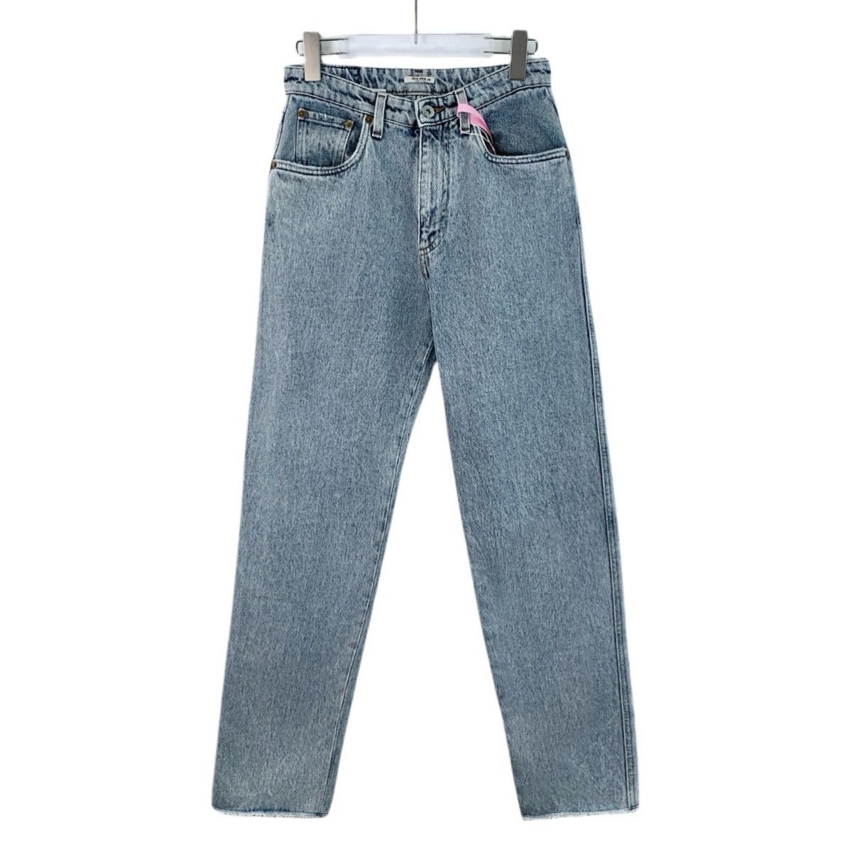 Miu Miu MiuMiu Blue Logo Denim Pants K26WX Size 25" / US 0 / IT 36 - 1 Thumbnail