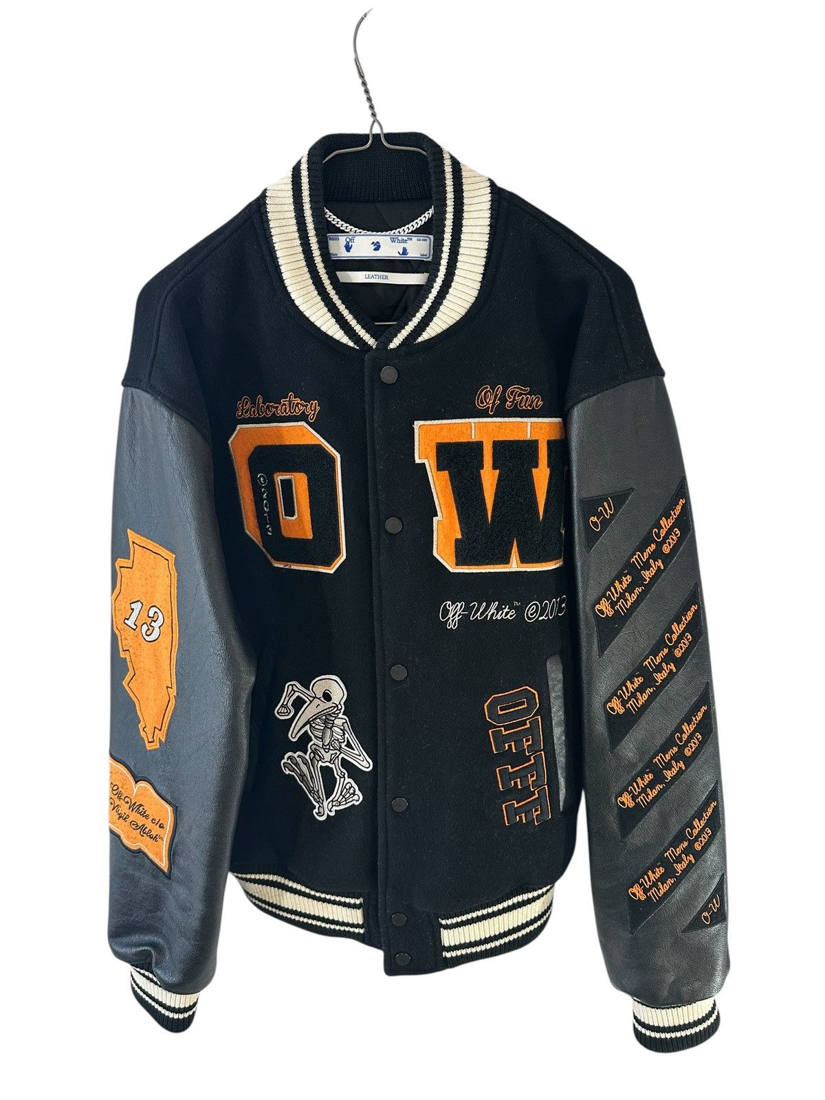Off-White Off White Embroidery Patched Varsity Jacket Size US L / EU 52-54 / 3 - 1 Thumbnail