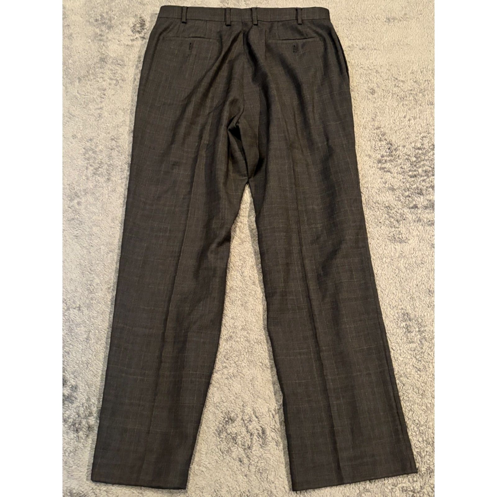 Tasso Elba Greg Norman Tasso Elba Dress Pants Mens 36x32 Wool Plaid Charcoal Gray Size US 36 / EU 52 - 5 Thumbnail