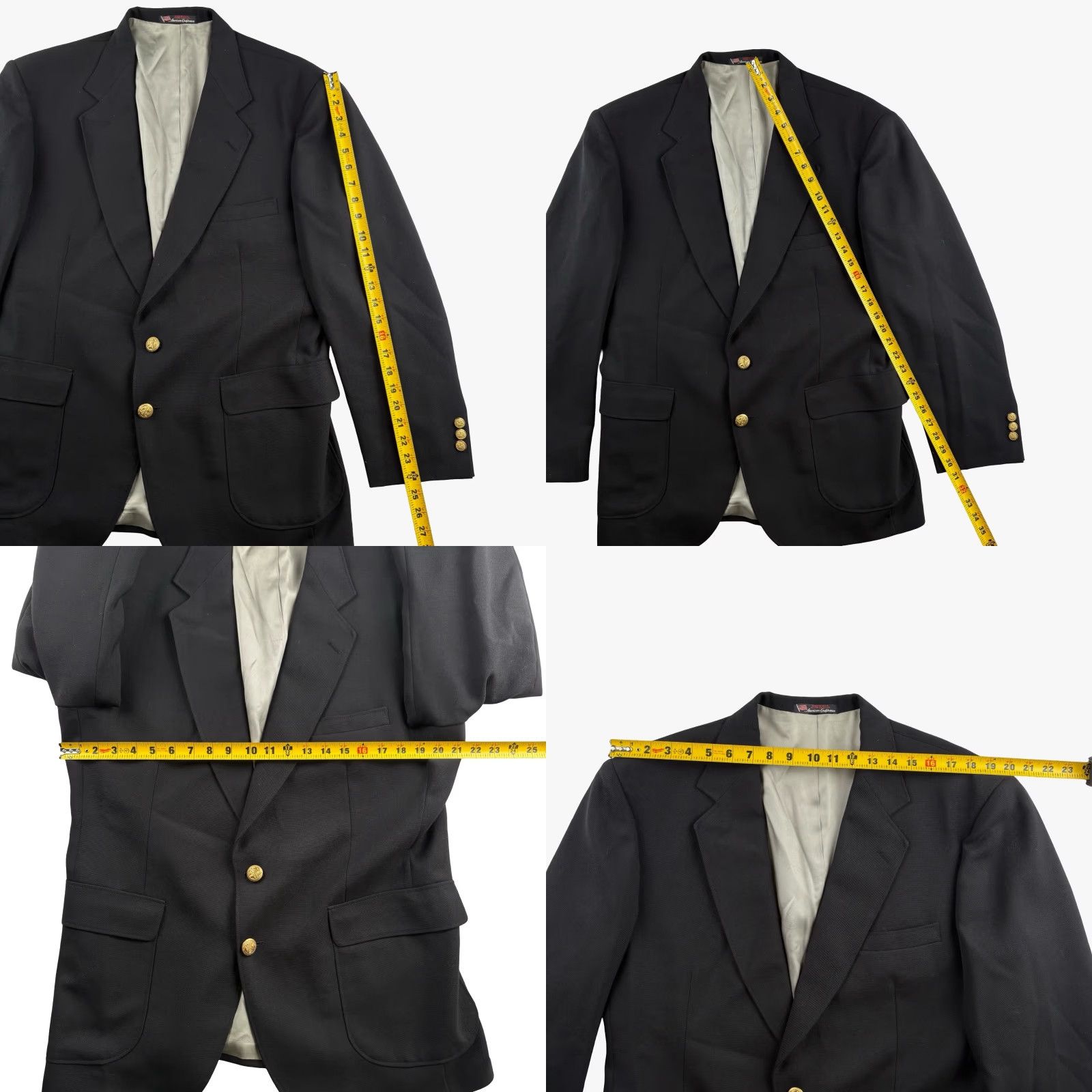 Stafford Stafford Men’s Blazer Gold Button Performance Blend Black USA 42R Size 42R - 8 Thumbnail