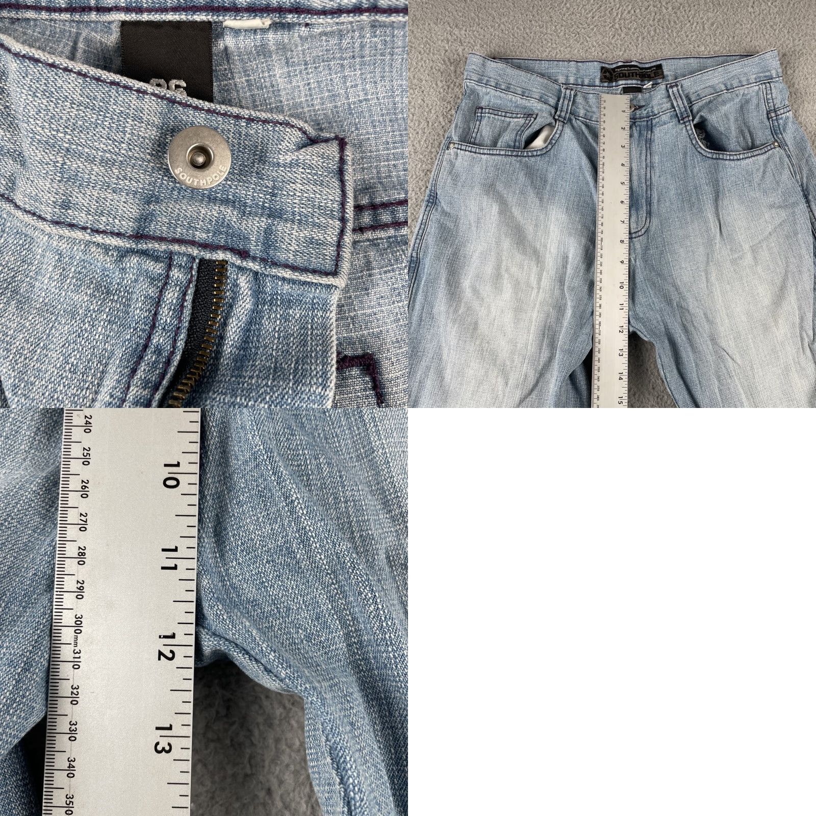 Southpole VINTAGE South Pole Moon Ice Blue Denim Jeans Waist 34x30.5 Purple Stitching Hip Hop Jeans Mens Regular 34 Blue Size US 34 / EU 50 - 10 Thumbnail