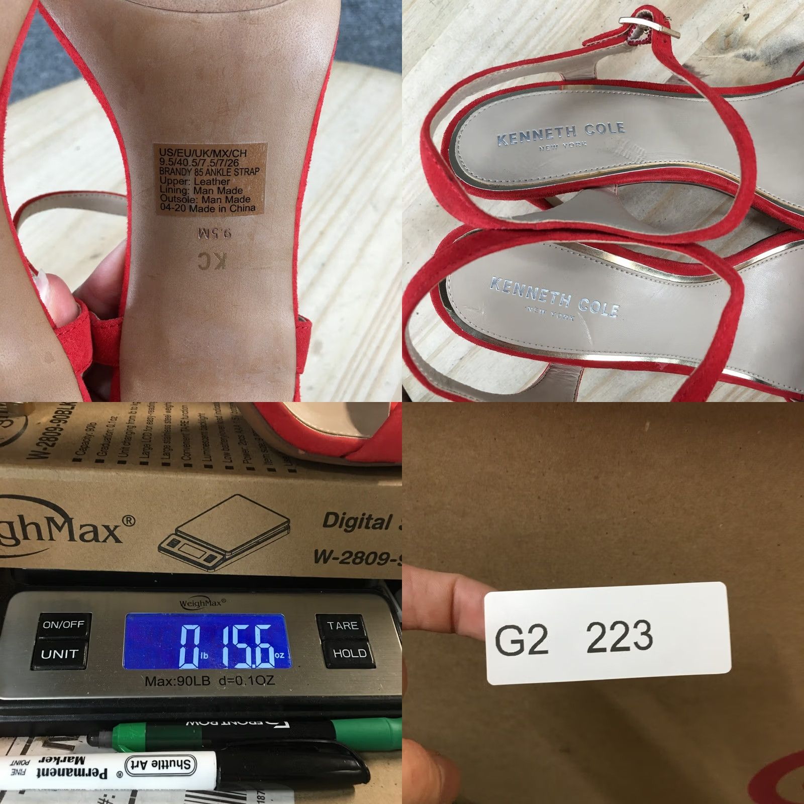 Kenneth Cole Kenneth Cole New York Heels Womens 9.5 M Dress Stiletto Buckle Strap Red Suede Size L / US 10 / IT 46 - 10 Thumbnail