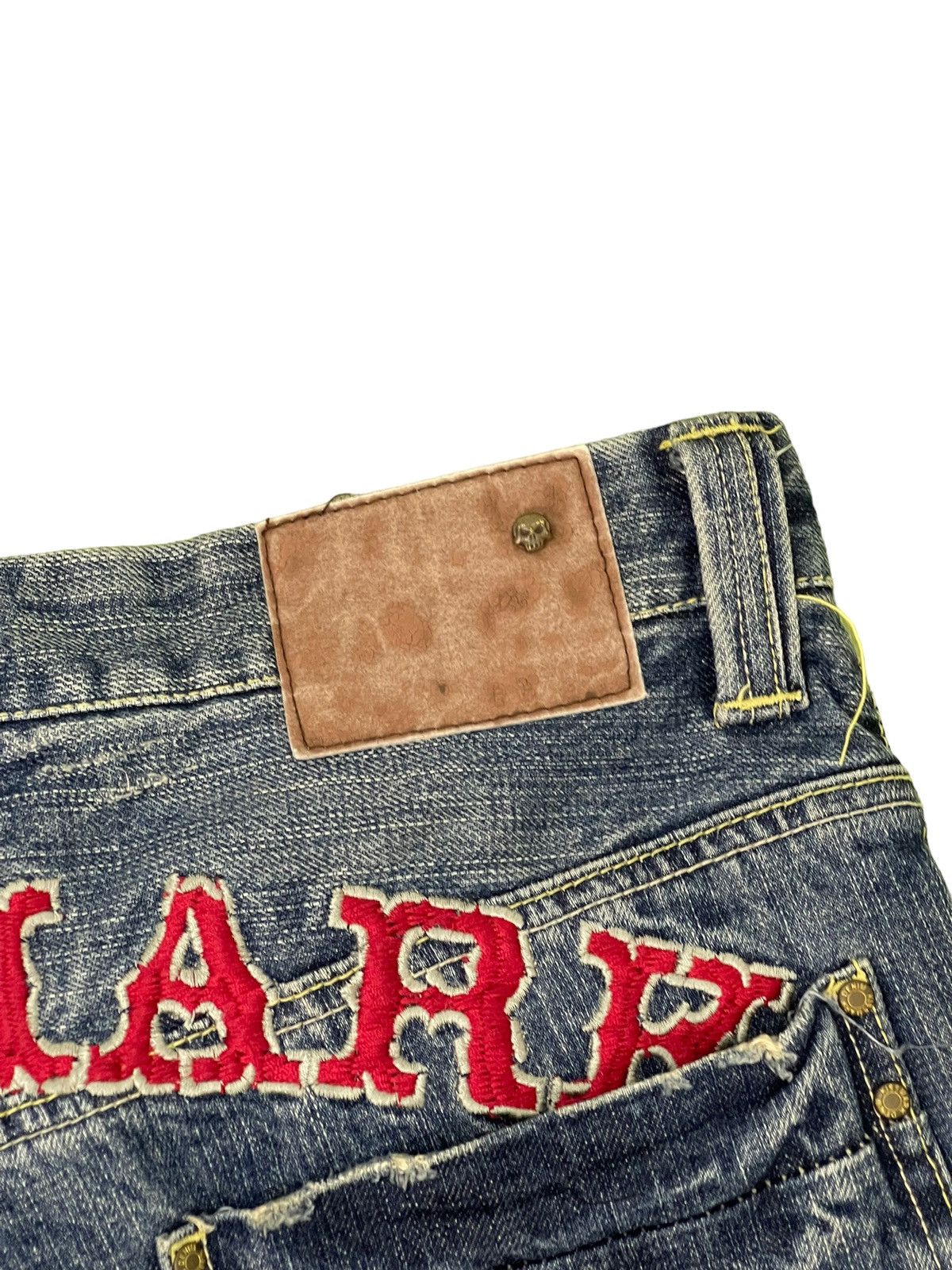 Japanese Brand Flare Jeans Kissmark Faded Distress Boot Cut 8🟦2 Size US 31 - 9 Thumbnail
