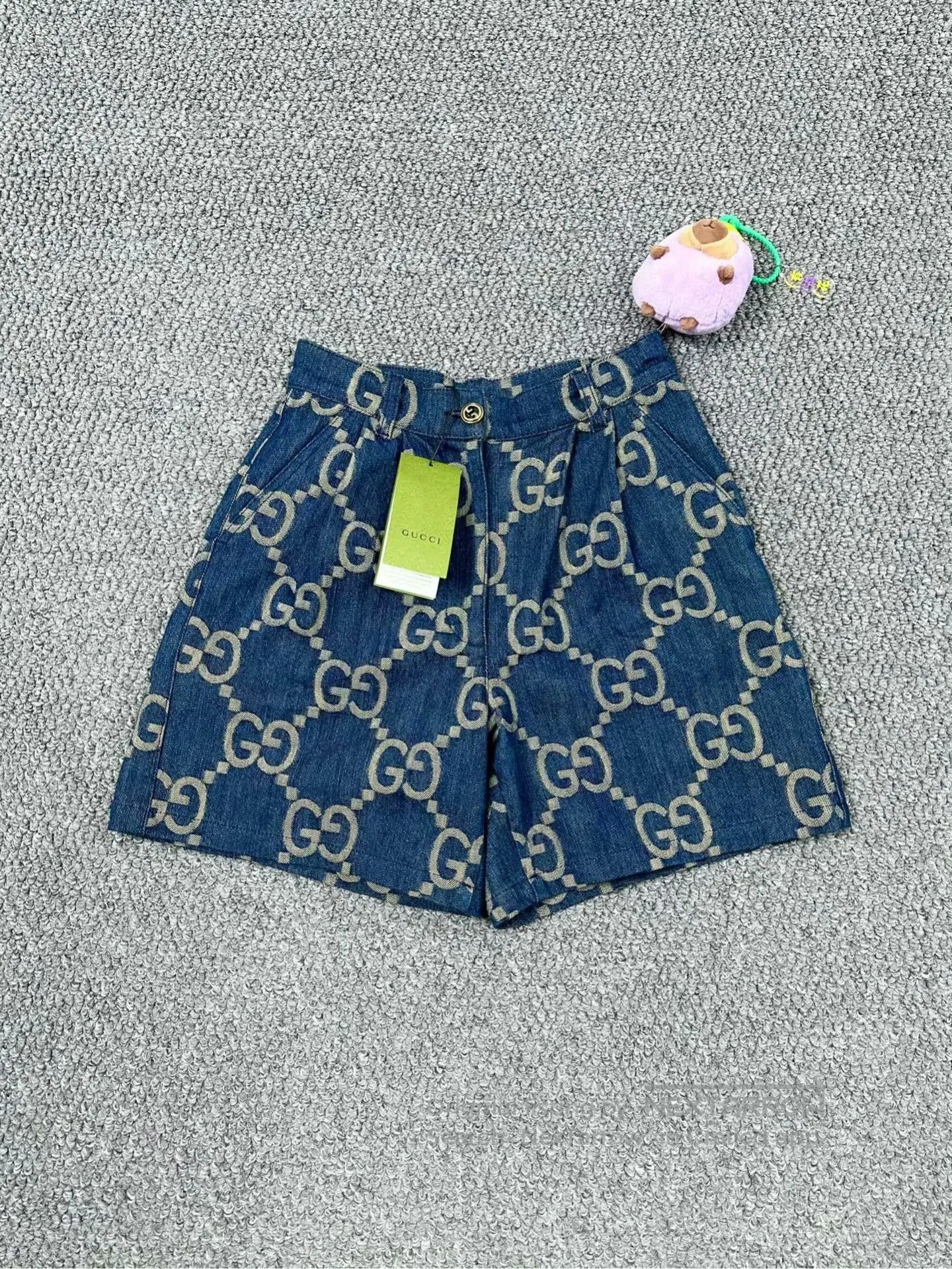 Gucci Guicci Blue double G print denim shorts| Size 37" - 1 Thumbnail