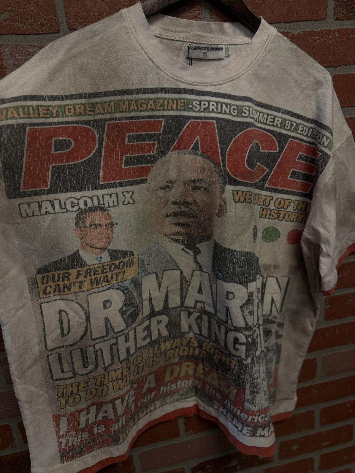 Vale Vale Valley Peace Tee Shirt Red White Size XXL (NEW) Size US XXL / EU 58 / 5 - 7 Thumbnail
