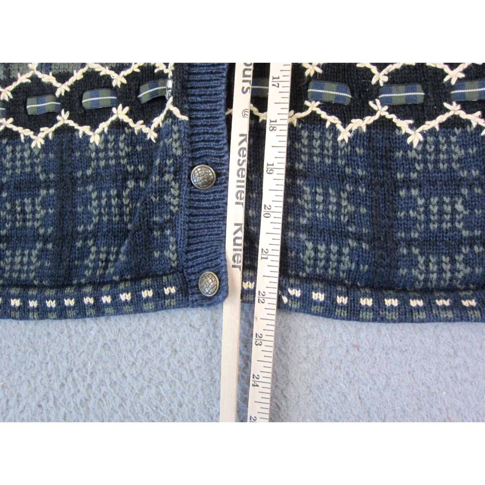 Vintage VINTAGE Christopher & Banks Cardigan Sweater Womens Large Blue Embroidered 90s Size L / US 10 / IT 46 - 6 Thumbnail