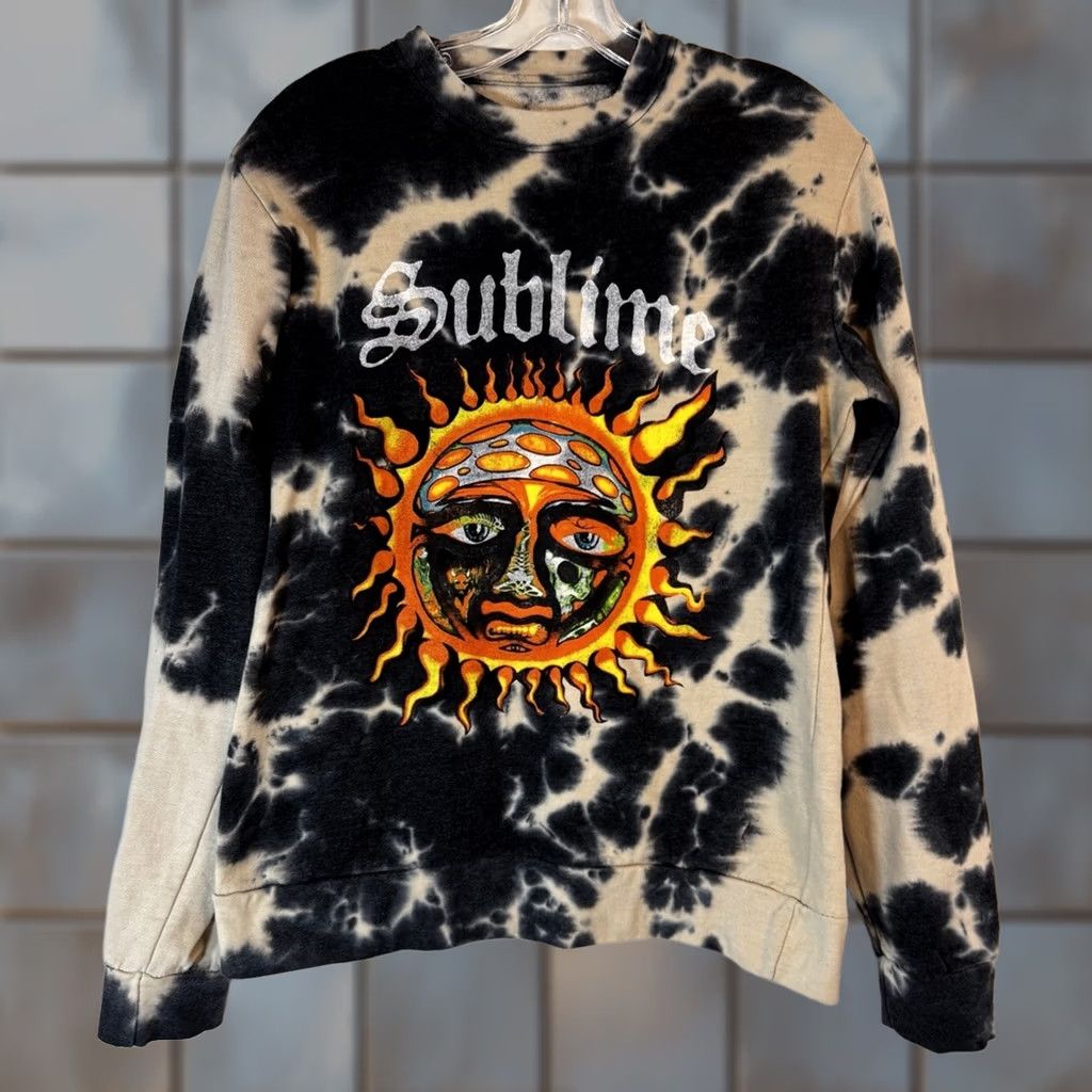 Vintage VINTAGE Sublime Sweatshirt Men’s M Black Cream Tie Dye Band Graphic Pullover Grunge 90s Mens Size US M / EU 48-50 / 2 - 1 Thumbnail