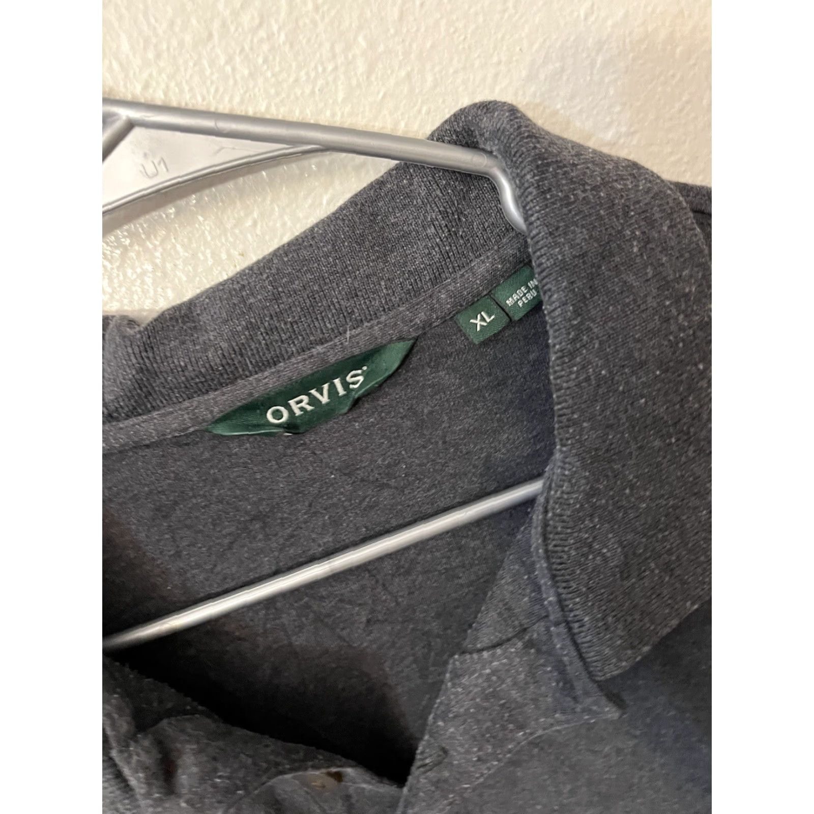 Orvis Orvis Polo Shirt Mens XL Cotton Blend Dark Gray Long Sleeve Signature Knit Logo Button Collar Classic Outdoor Y2K Fashion Vintage No Size US XL / EU 56 / 4 - 2 Thumbnail