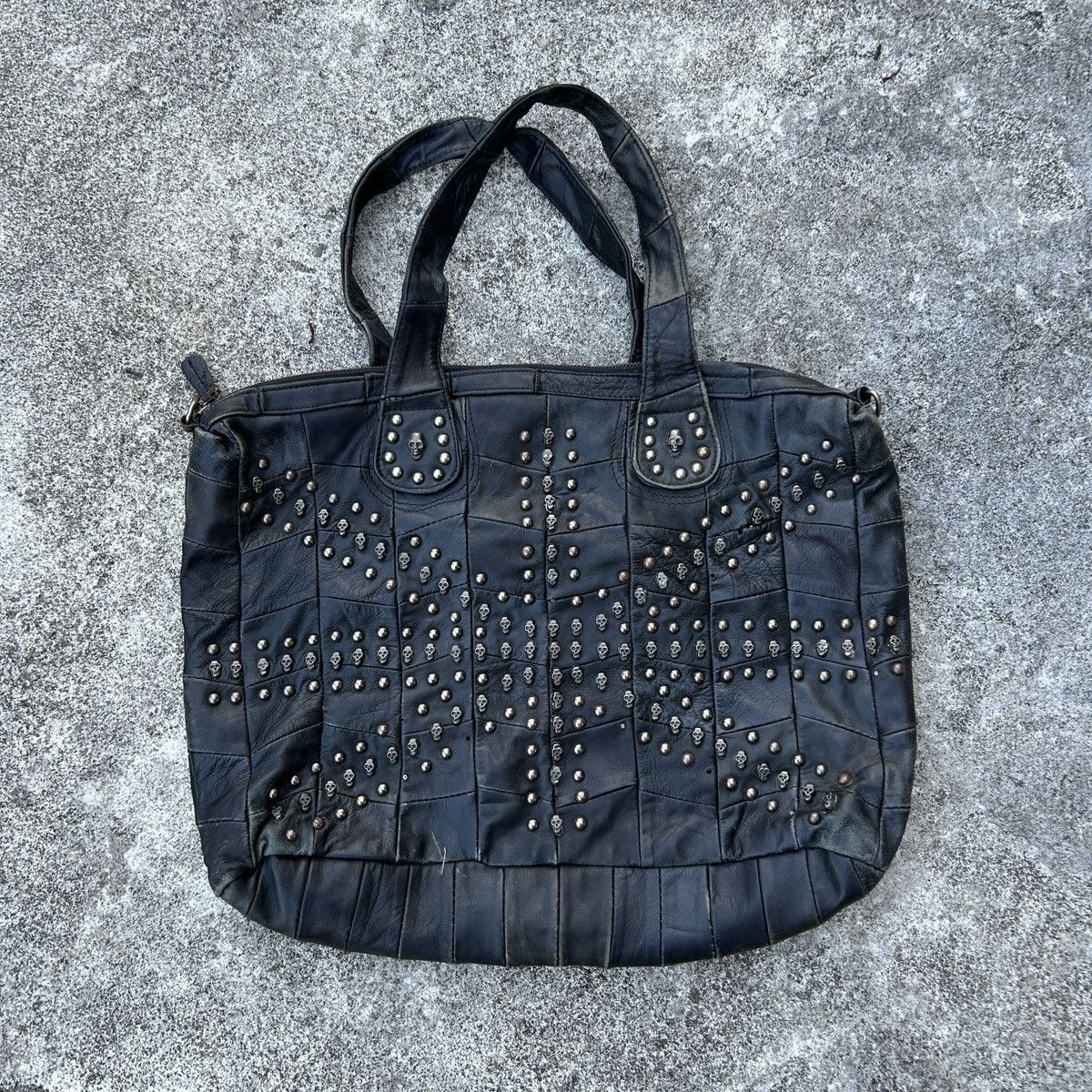 Handmade Vintage Genuine leather Bag Skull feel like chrome Size ONE SIZE - 20 Thumbnail