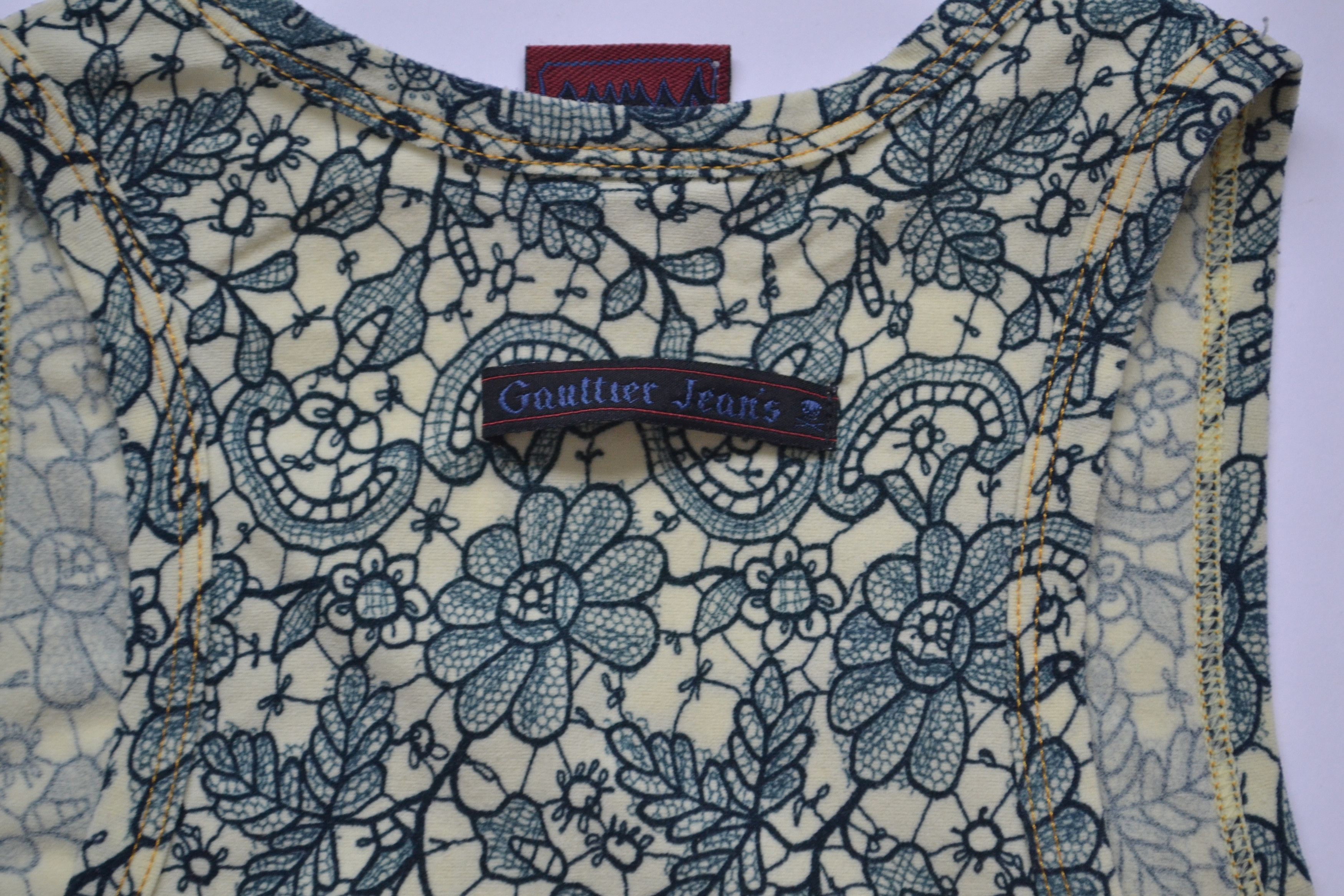 Jean Paul Gaultier Jean Paul Gaultier Sleeveless Tank Top Print Shirt 90s Size XS / US 0-2 / IT 36-38 - 8 Thumbnail