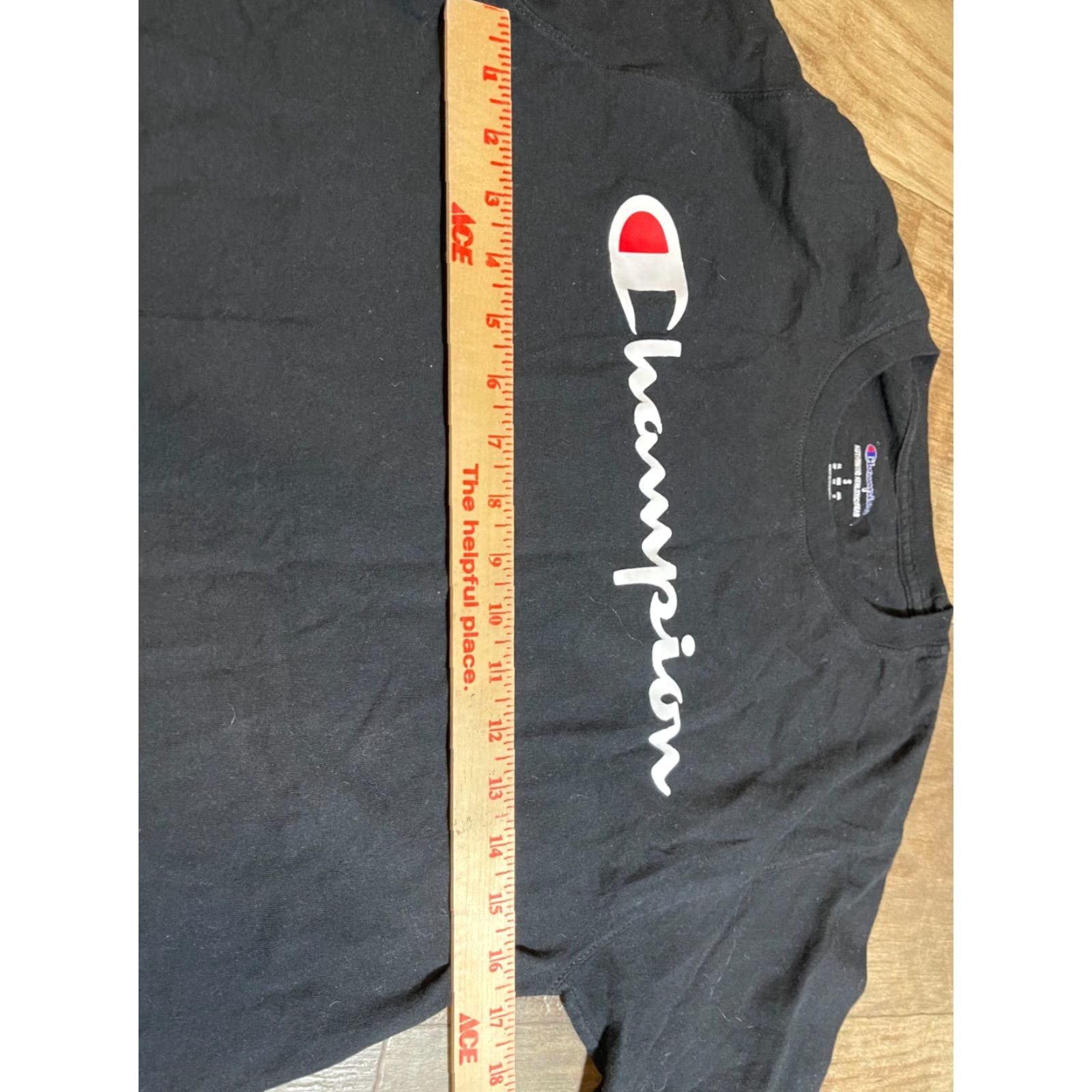 Champion Champion Shirt Womens Small Long Sleeve Black Logo Cotton Blend Crew Neck T-Shirt Short Sleeve? Size S / US 4 / IT 40 - 3 Thumbnail