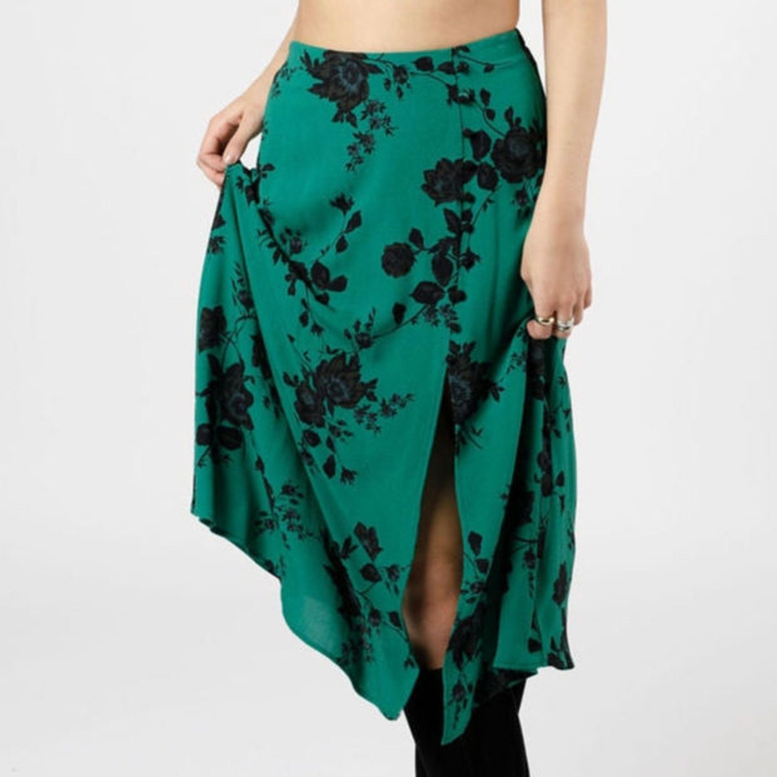 Other NWT Band of the Free Etta Floral Midi Skirt XS 2 Green Size 25" / US 0 / IT 36 - 3 Thumbnail
