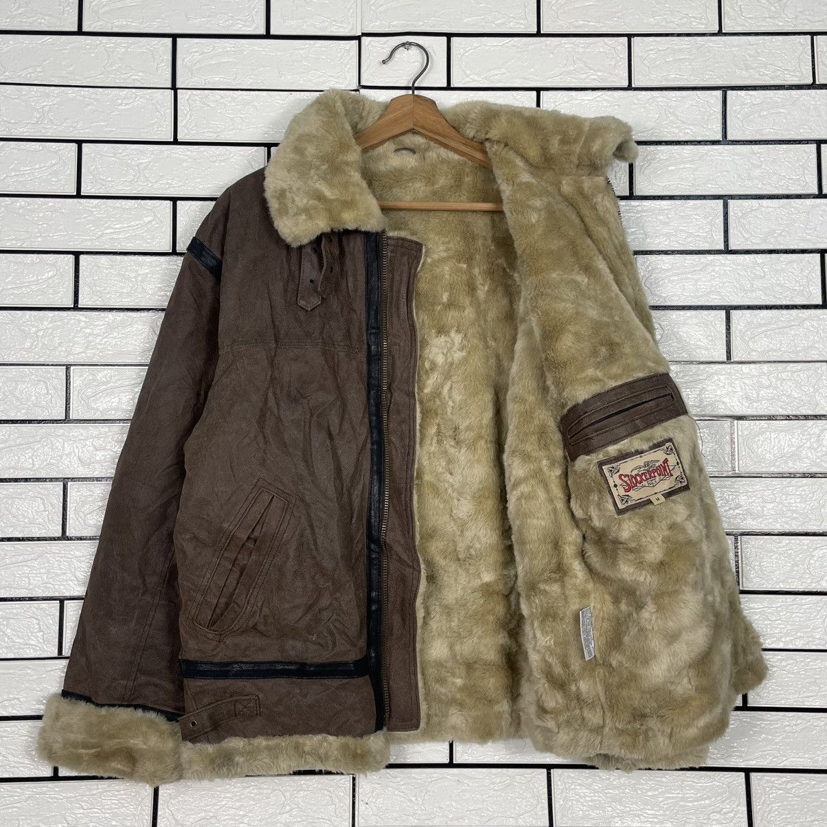Japanese Brand Stocker Point B3 Shearling Sheepskin Bomber Jacket Size US M / EU 48-50 / 2 - 9 Thumbnail