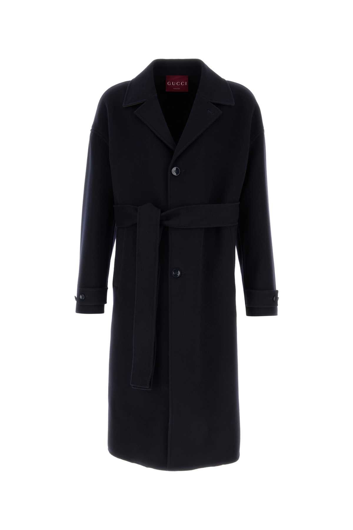 Gucci Midnight Blue Wool Blend Coat Size US L / EU 52-54 / 3 - 1 Thumbnail