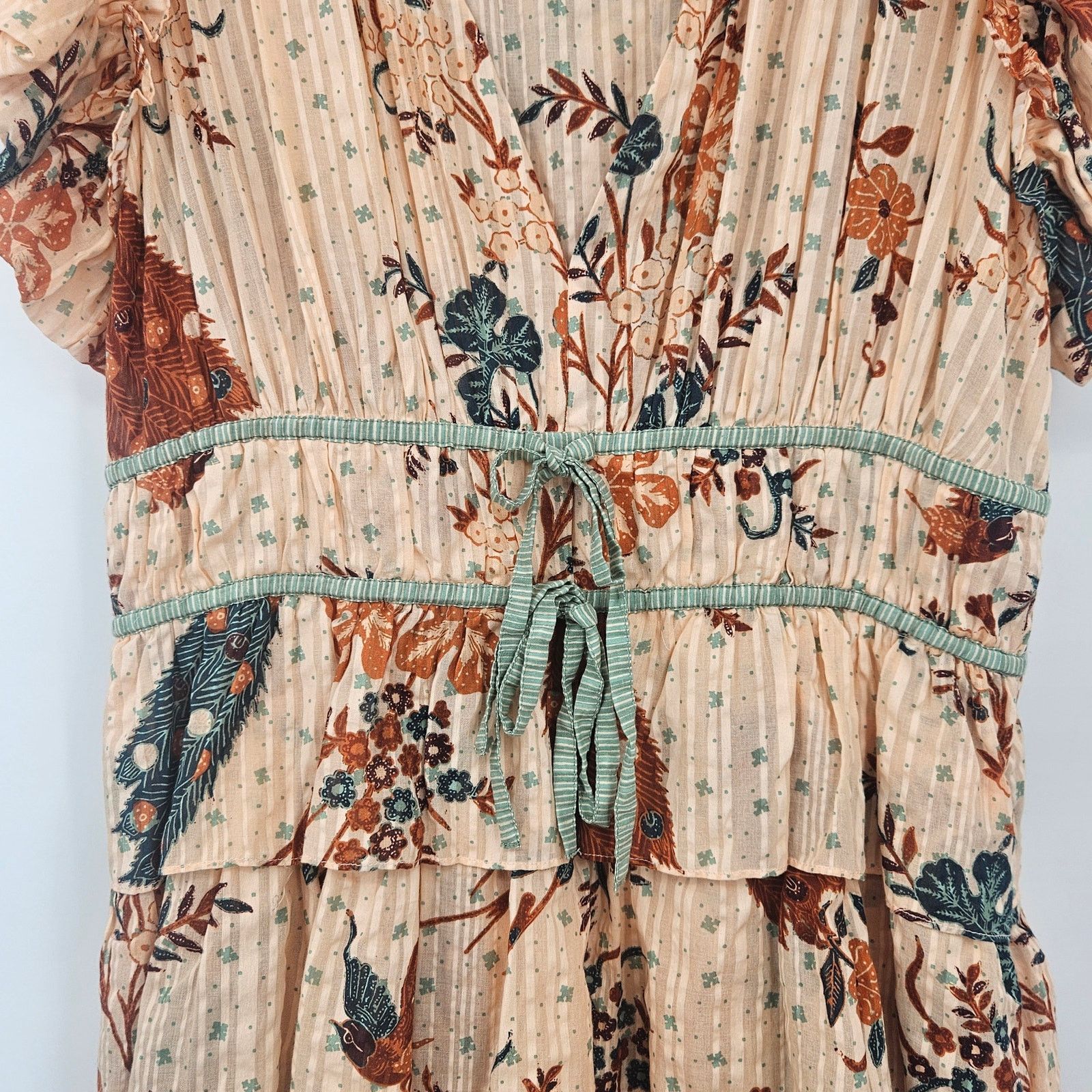 Ulla Johnson Ulla Johnson Marni Ruffled Mini Dress Peach Floral Size 14 Size XL / US 12-14 / IT 48-50 - 6 Thumbnail