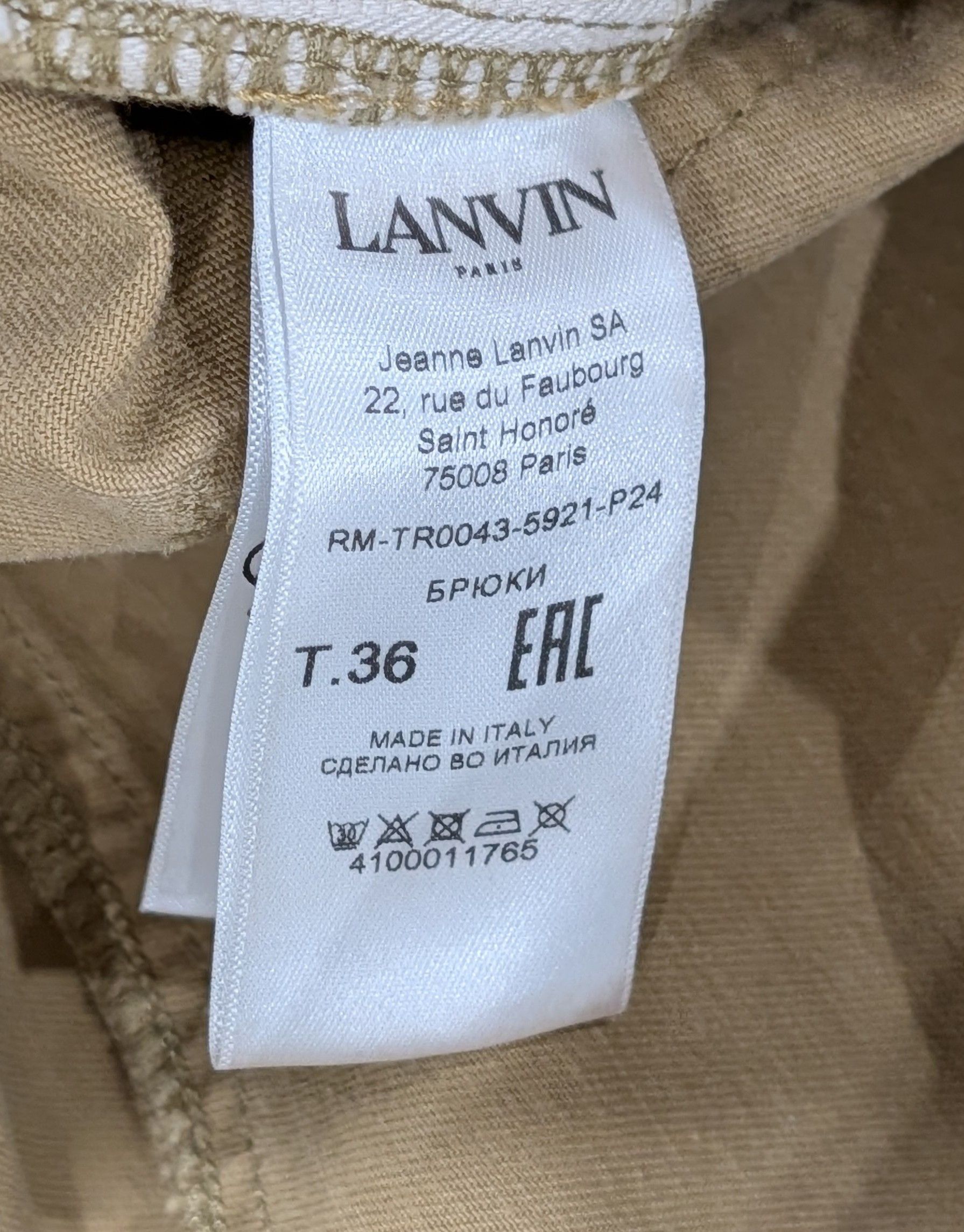 Lanvin Lanvin x Future Utility Pocket Cotton Pants Sand 52 US 36 Size US 36 / EU 52 - 10 Thumbnail