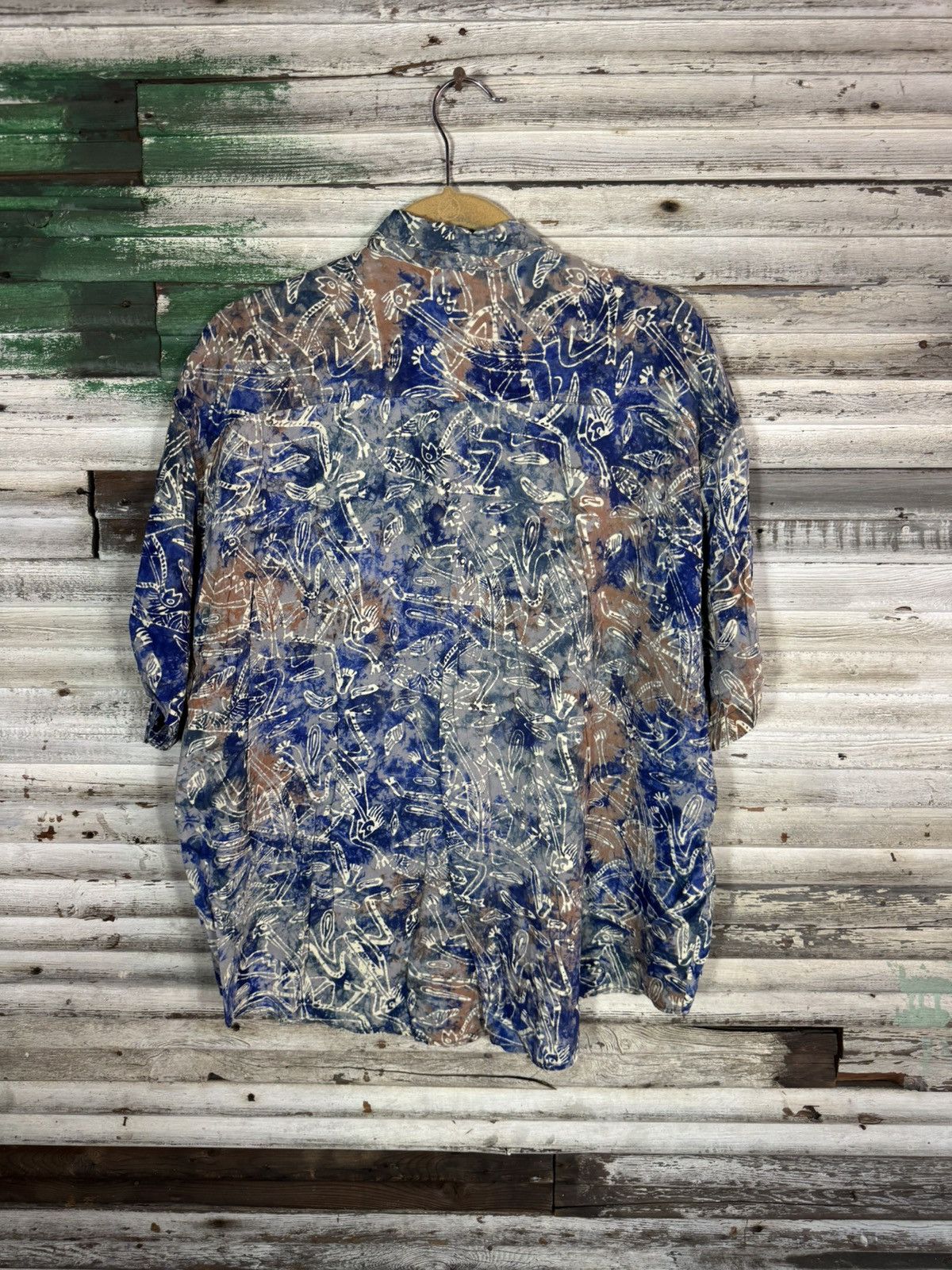 Vintage Vintage Cave Painting Button Up Shirt Size US XL / EU 56 / 4 - 2 Thumbnail