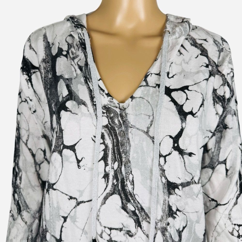 Other Caryn Vallone Marble Print Cotton Long Sleeve Hoodie Sweate Size S / US 4 / IT 40 - 5 Thumbnail
