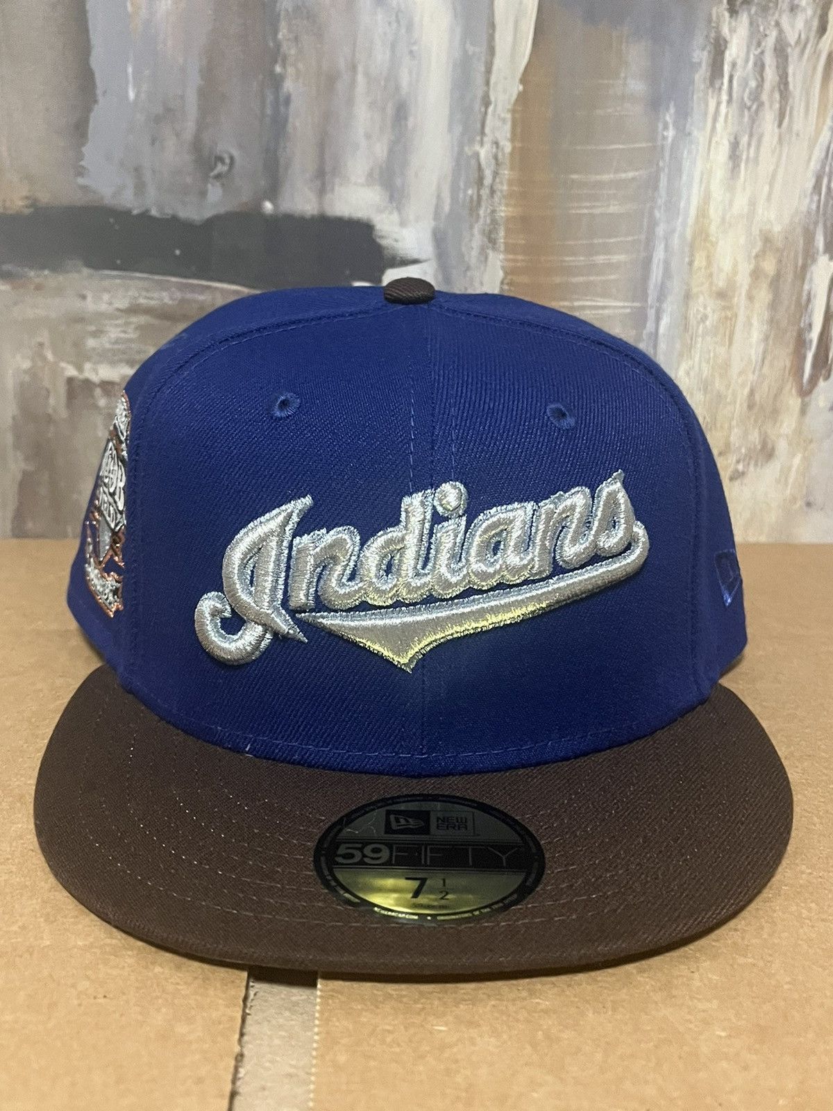 image of Hat Club x New Era 7 1/2Atr Rushmore Saucy “Blue Roses 2.0” Cleveland Indians, Men's
