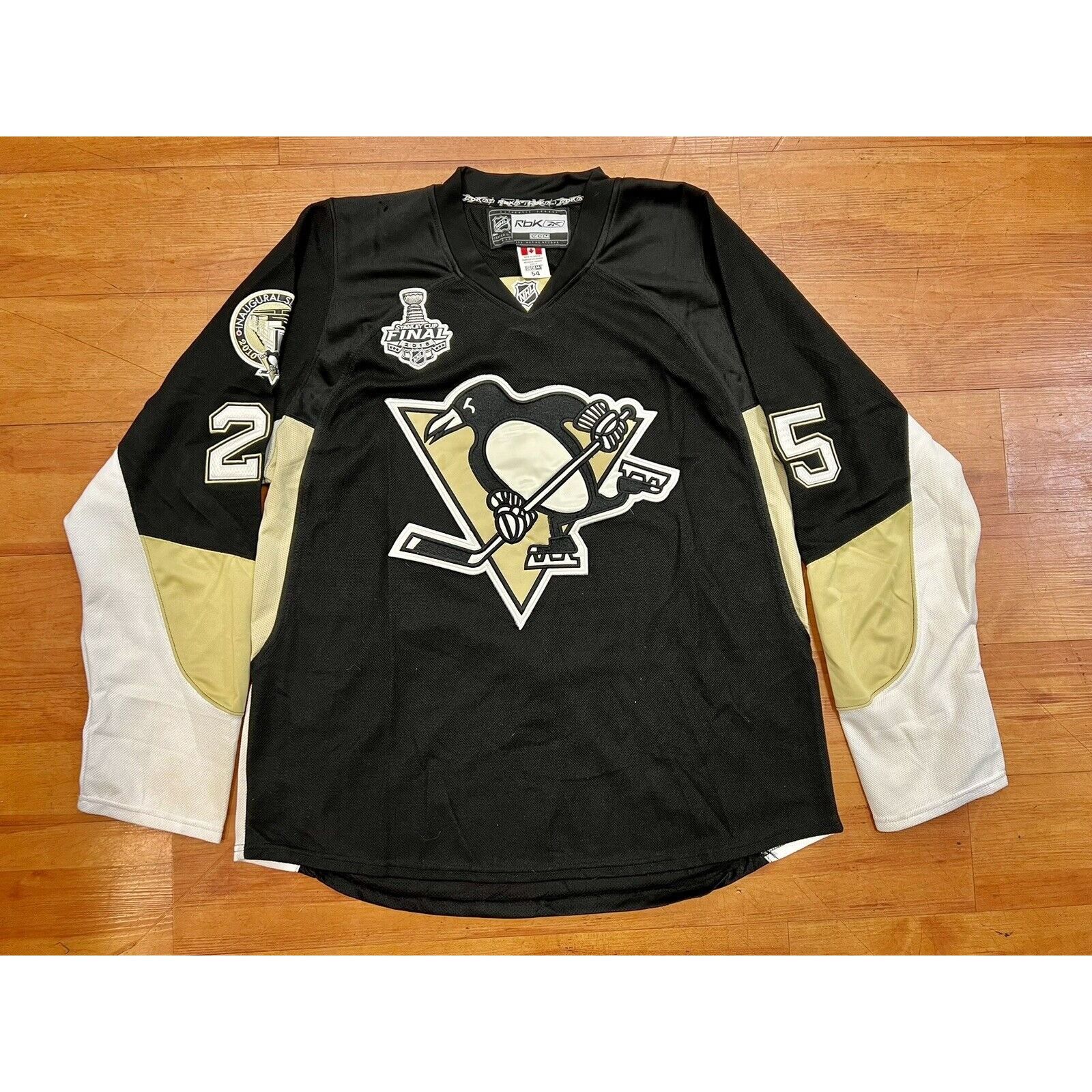 image of Pittsburgh Penguins 25M. Talbot Jersey Adult Reebok Nhl in Black, Men's (Size 2XL)