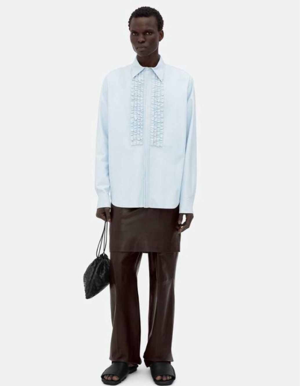 Bottega Veneta Leather Print Shirt in blue Size US M / EU 48-50 / 2 - 1 Thumbnail