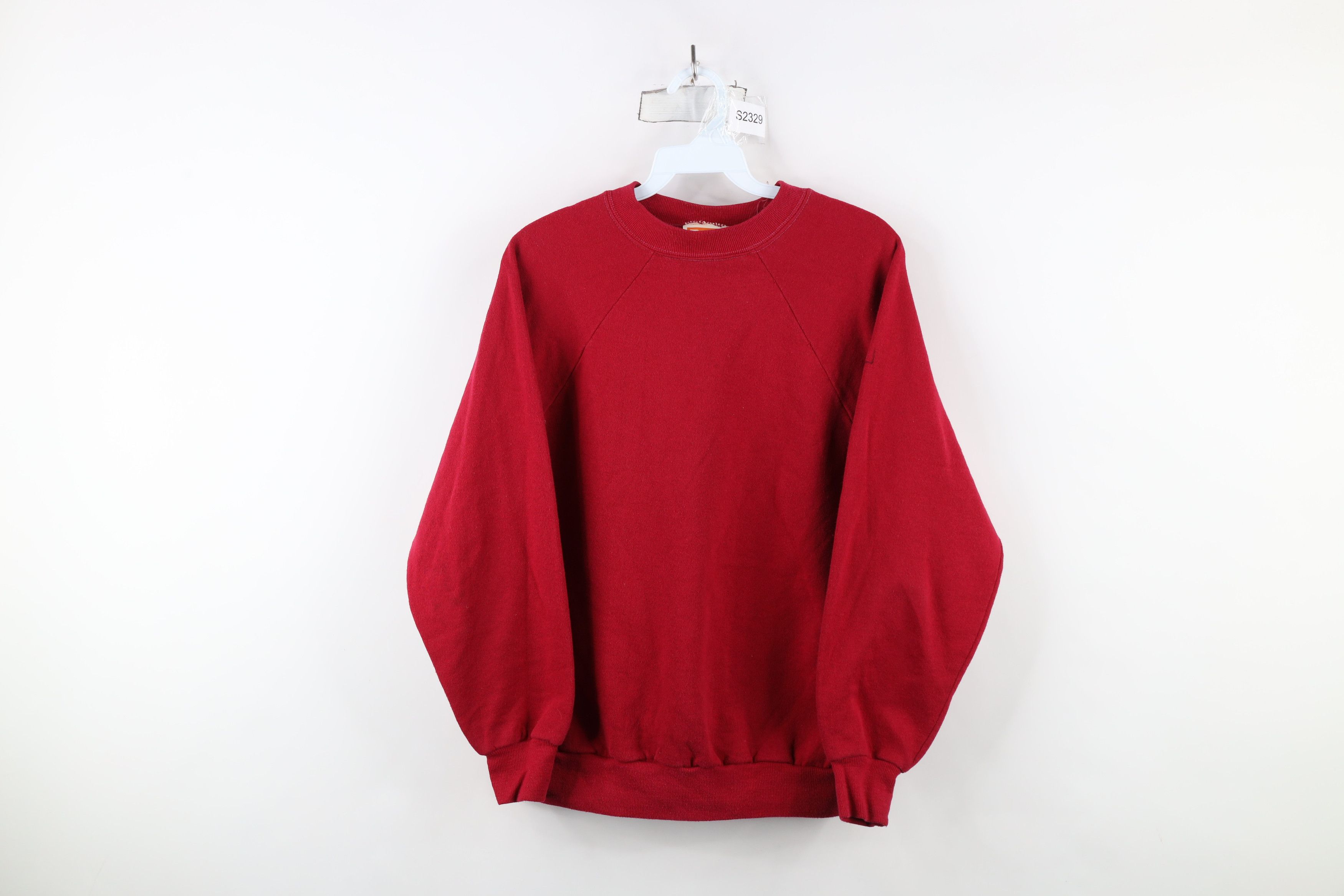 Vintage Vintage 70s Streetwear Raglan Crewneck Sweatshirt Red USA Size US L / EU 52-54 / 3 - 1 Thumbnail