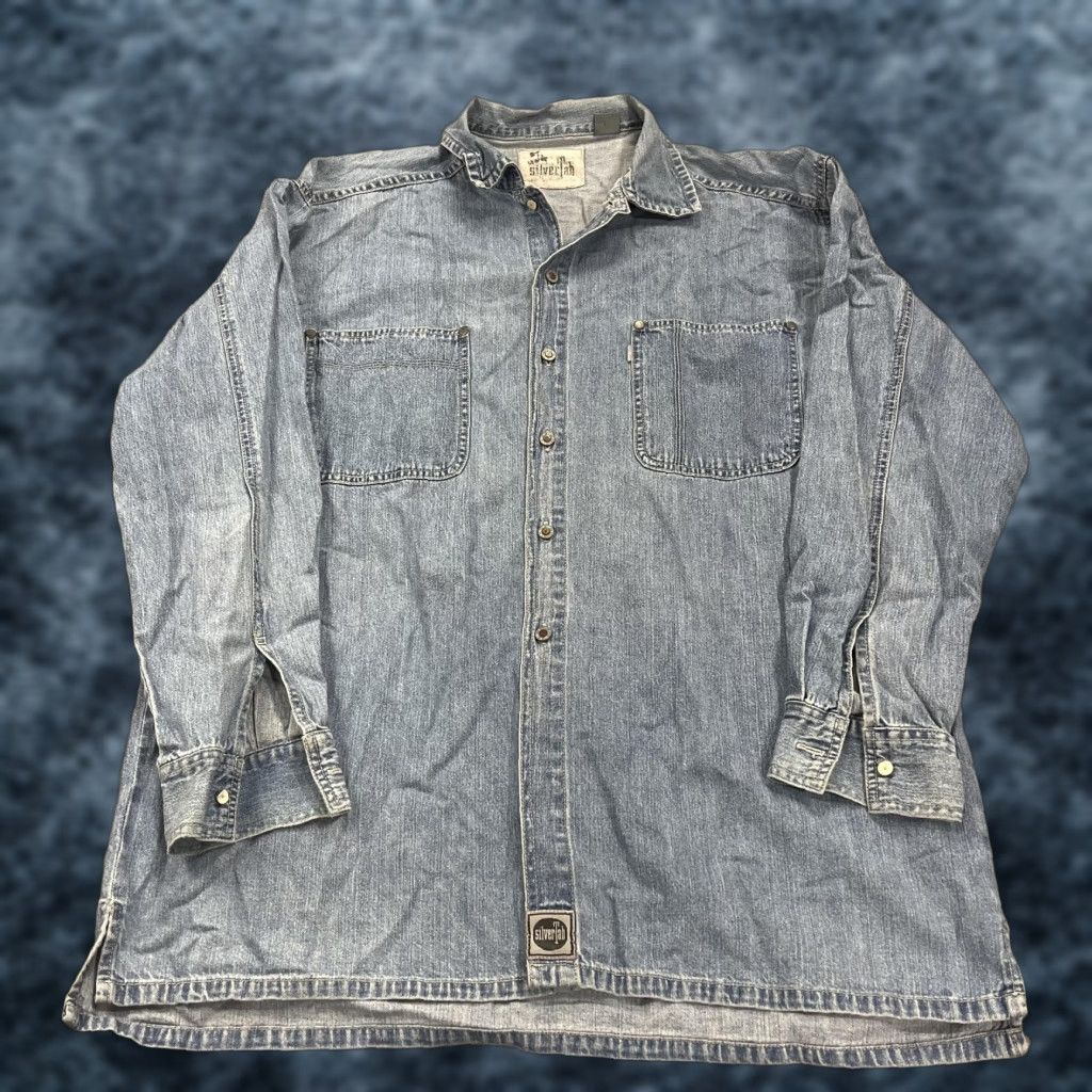 Levi's VINTAGE Levi's SilverTab Shirt Mens 2XL Denim Long Sleeve Workwear Relaxed 90s Size US XXL / EU 58 / 5 - 1 Thumbnail
