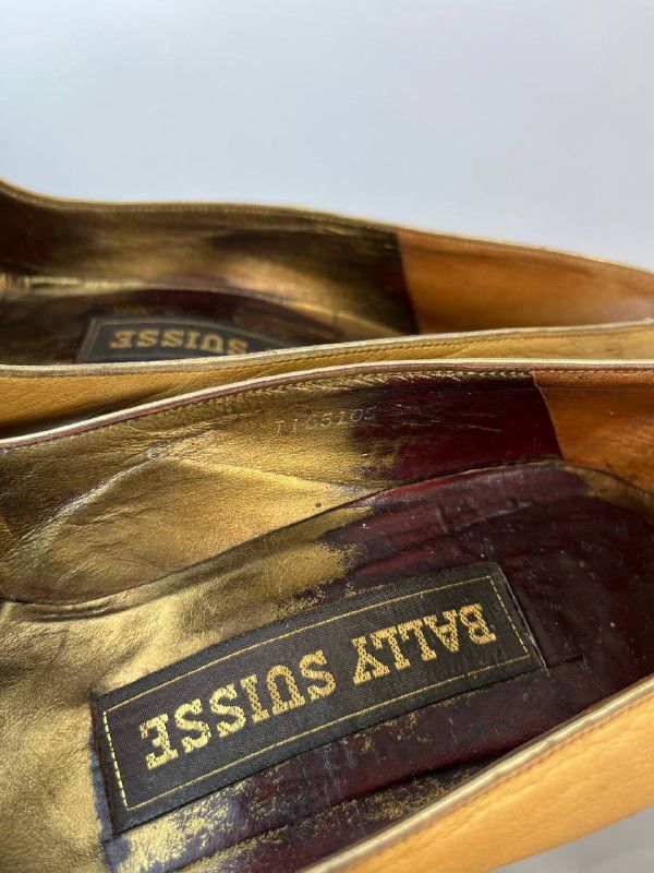 Bally BALLY SUISSE Vintage Peep Toe Gold Heels Women’s Size 6.5 Size US 6.5 / IT 36.5 - 4 Thumbnail