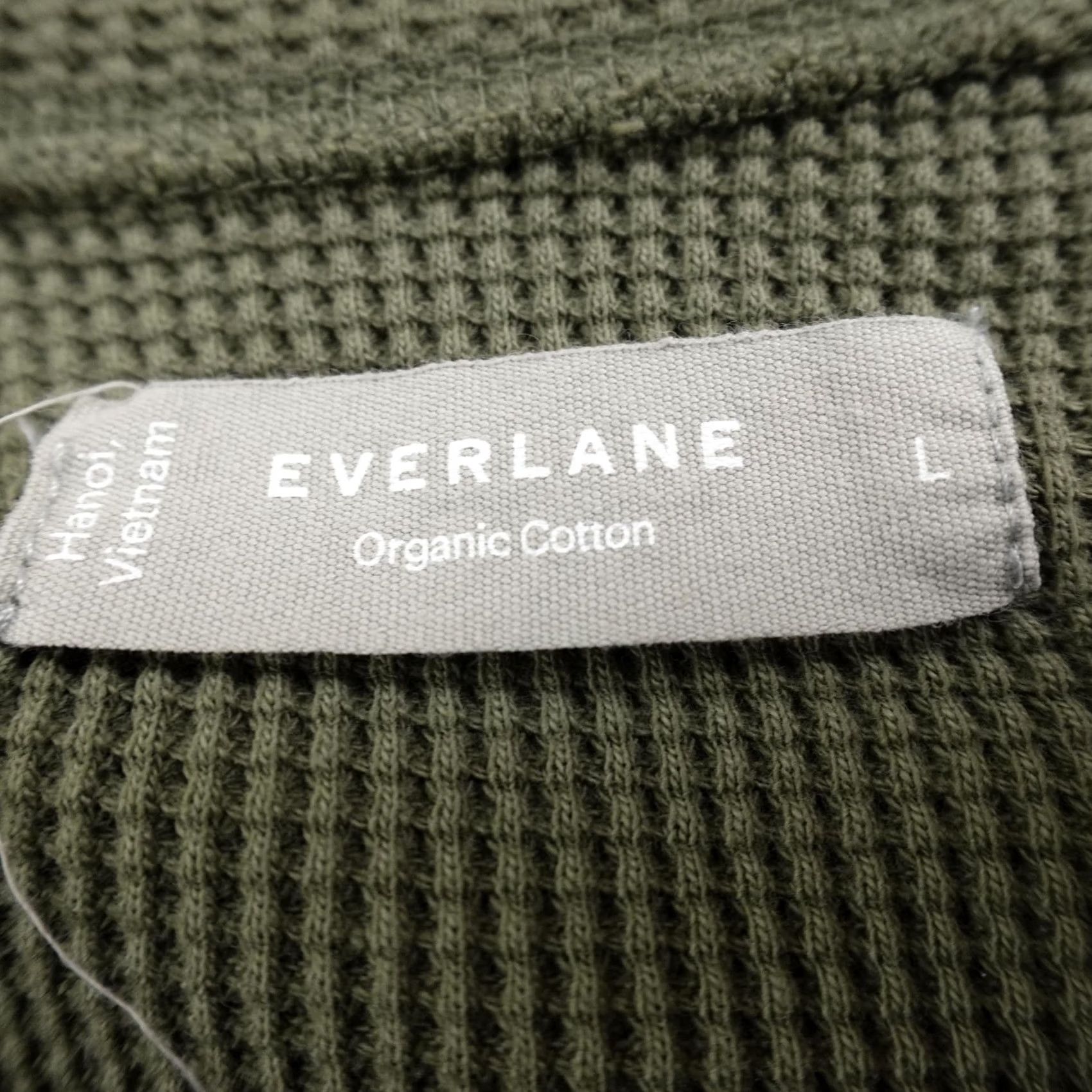 Everlane Everlane Shirt Mens L Green Organic Cotton Waffle Thermal Henley Long Sleeve Size US L / EU 52-54 / 3 - 4 Thumbnail