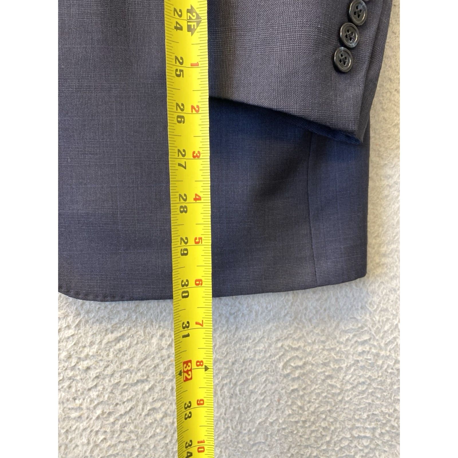 Vintage VINTAGE Tom James Navy Wool Suit Slim 2Btn Executive Collection 40R/35x32 Men’s Suit Size 34R - 4 Thumbnail