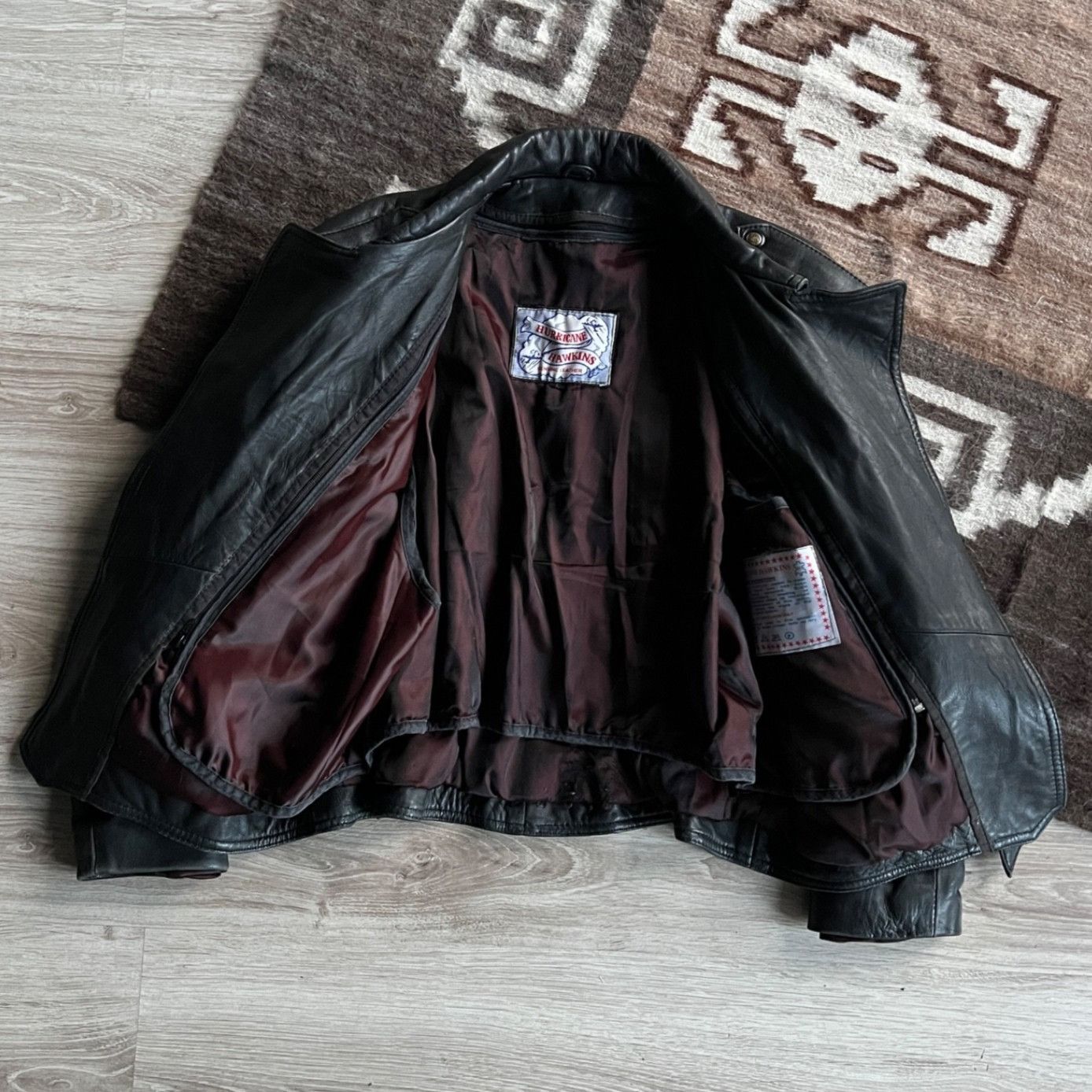 Leather Vintage Hurricane Hawkins Leather Biker Moto Jacket 9732AC Size US L / EU 52-54 / 3 - 3 Thumbnail