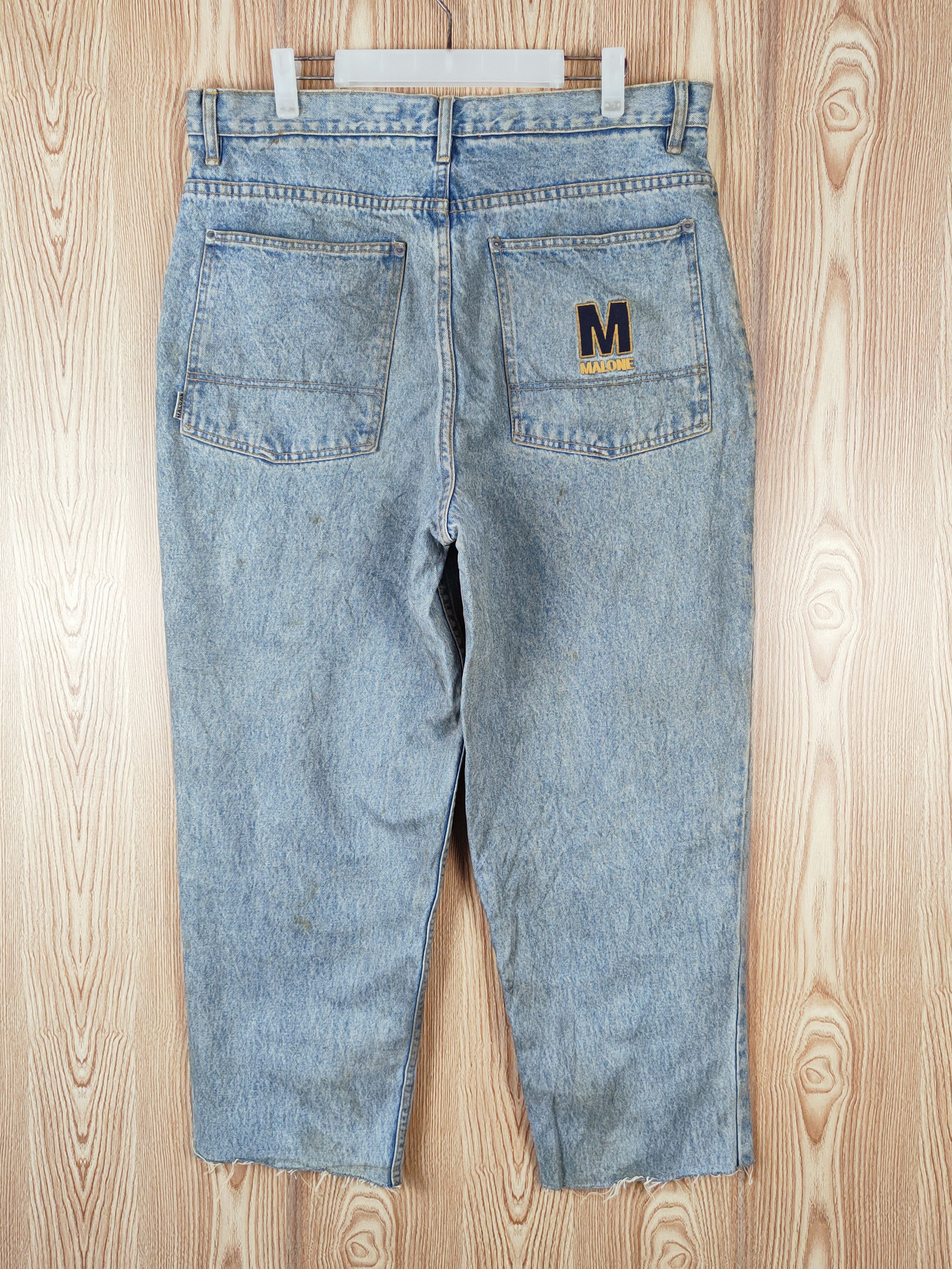 Japanese Brand × Vintage Super Rare Maurice Malone Blue Distressed Ripped Jeans Size US 37 - 8 Thumbnail