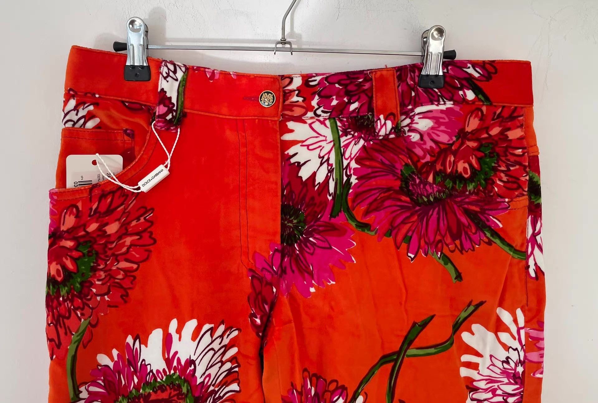 Dolce & Gabbana Dolce & Gabbana Floral Printed Velvet Pants Ｑ21 Size 32" / US 10 / IT 46 - 3 Thumbnail