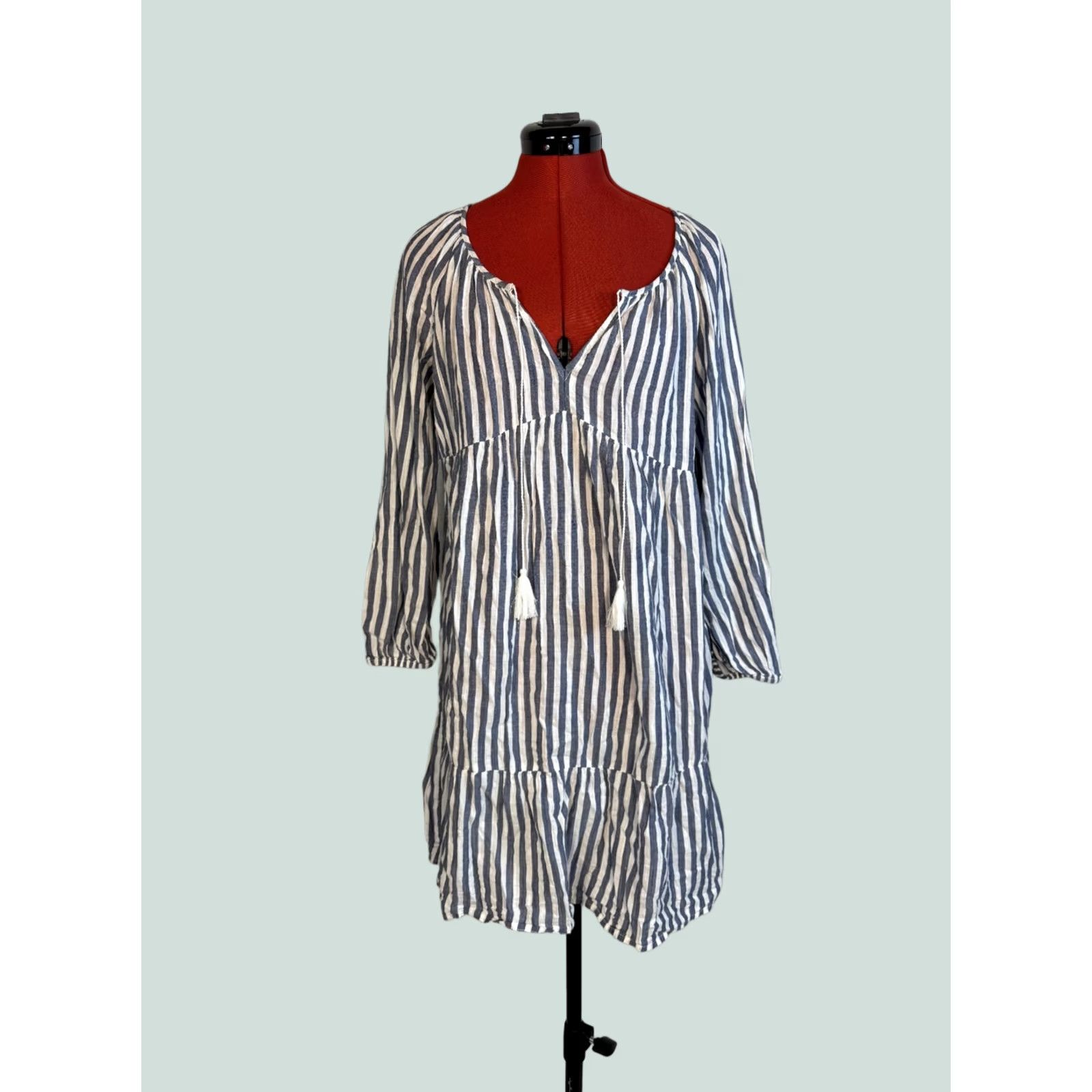 Old Navy Old Navy Womens Nautical Striped Midi Swing Shirt Dress Size S F422 Size S / US 4 / IT 40 - 1 Thumbnail