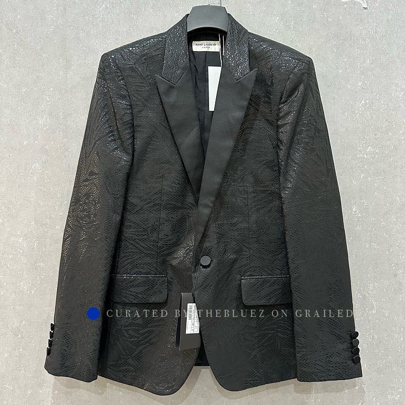 Saint Laurent Paris Stylish Black Patterned Blazer Size US M / EU 48-50 / 2 - 1 Thumbnail