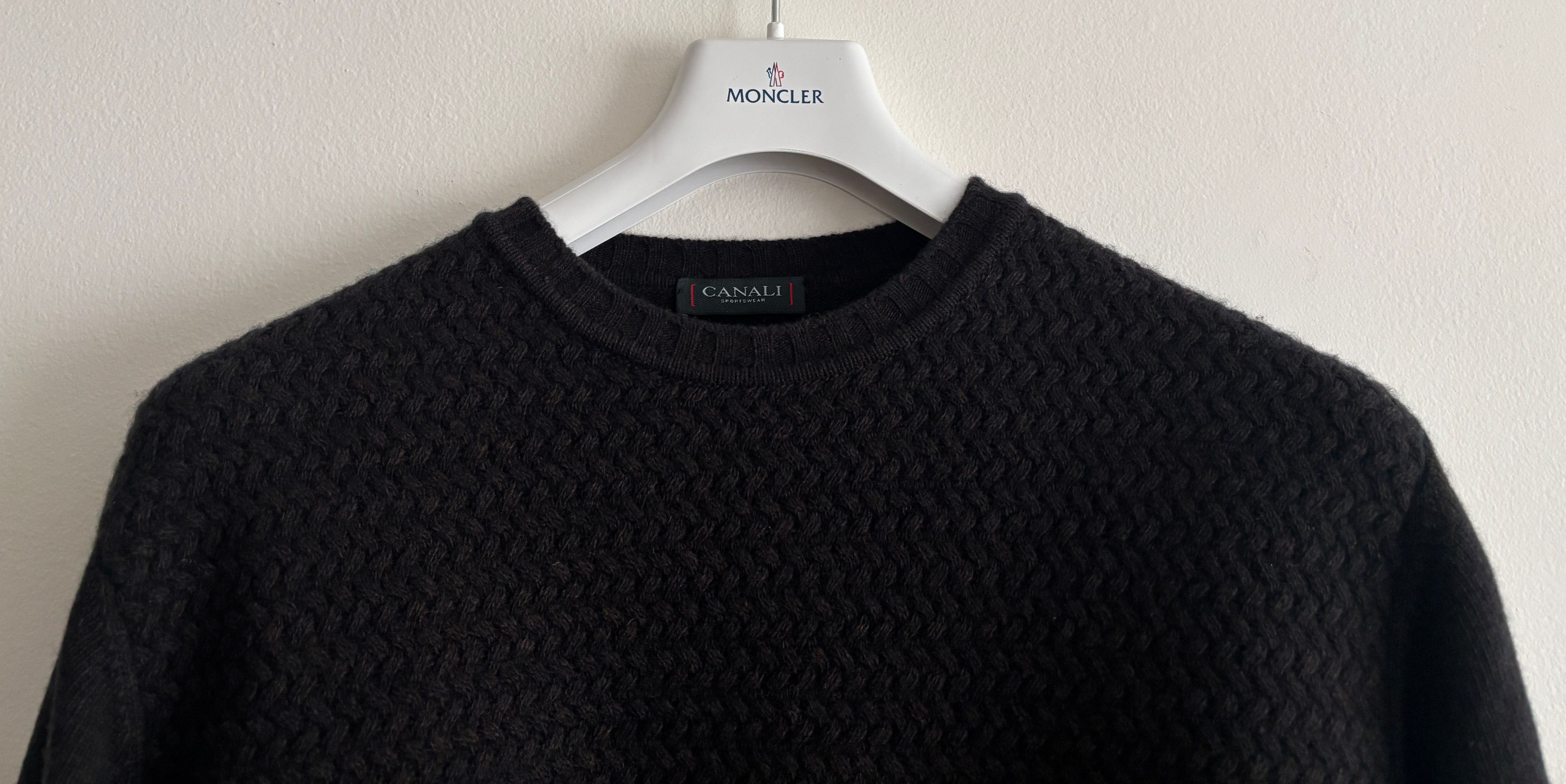 Canali Textured Brown Cashmere Wool Crewneck Sweater - 40/ Large Size US L / EU 52-54 / 3 - 3 Thumbnail