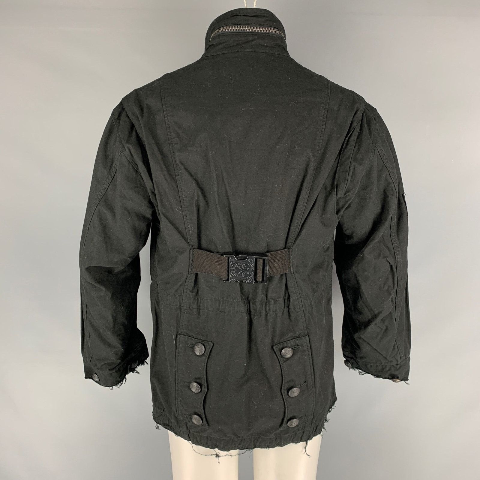 Christian Dada CHRISTIAN DADA 38 Size 38 Black Patch Cotton Military Jacket Size US M / EU 48-50 / 2 - 6 Thumbnail
