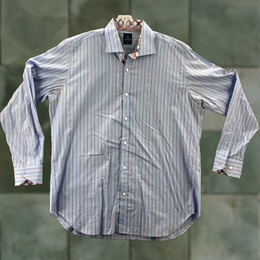Tailorbyrd TAILORBYRD Shirt Mens XL Striped Long Sleeve Button-Up Collared Shirt - Multicolor, Classic Style Size US XL / EU 56 / 4 - 1 Thumbnail