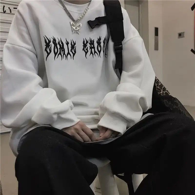 Japanese Brand × Vintage Punk Black Sweatshirts Tops Gothic Grunge Oversized Hoodie Size US L / EU 52-54 / 3 - 3 Thumbnail