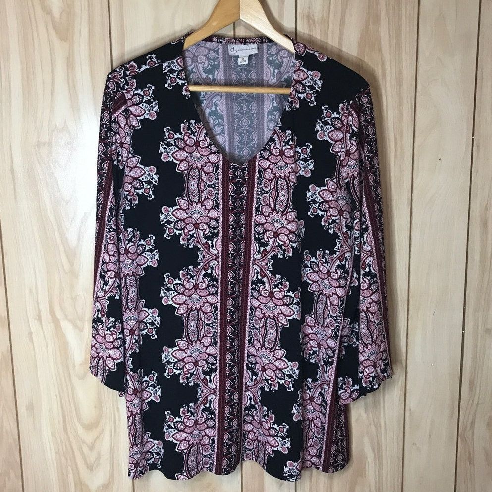 Other db Established Floral V Neck 3/4 Bell Sleeve Blouse XL Size XL / US 12-14 / IT 48-50 - 1 Thumbnail