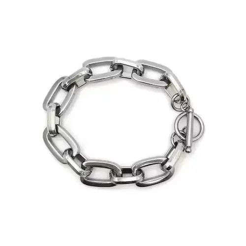 Japanese Brand Link Chain Bracelet 2000s Chrome Y2K Punk Skater Grunge Size ONE SIZE - 1 Thumbnail