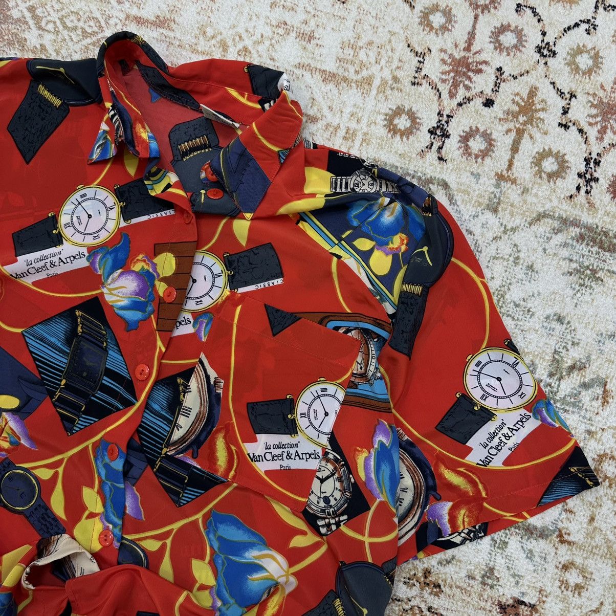 Hysteric Glamour Vintage Surf Style Button Up Shirts Clock Overprinted Size US XL / EU 56 / 4 - 8 Thumbnail