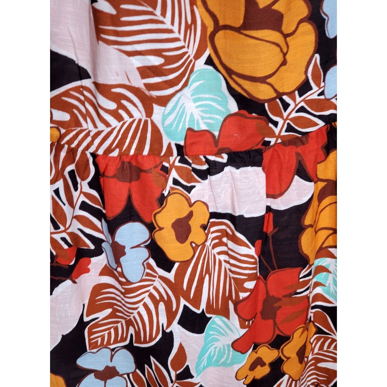Anthropologie Anthropologie Maxi Dress Tropical Floral Women's M New Denyse Tiered Cover Up Sleeveless Pullover Hand Wash Cotton Black Multicolor Womens Size M / US 6-8 / IT 42-44 - 6 Thumbnail