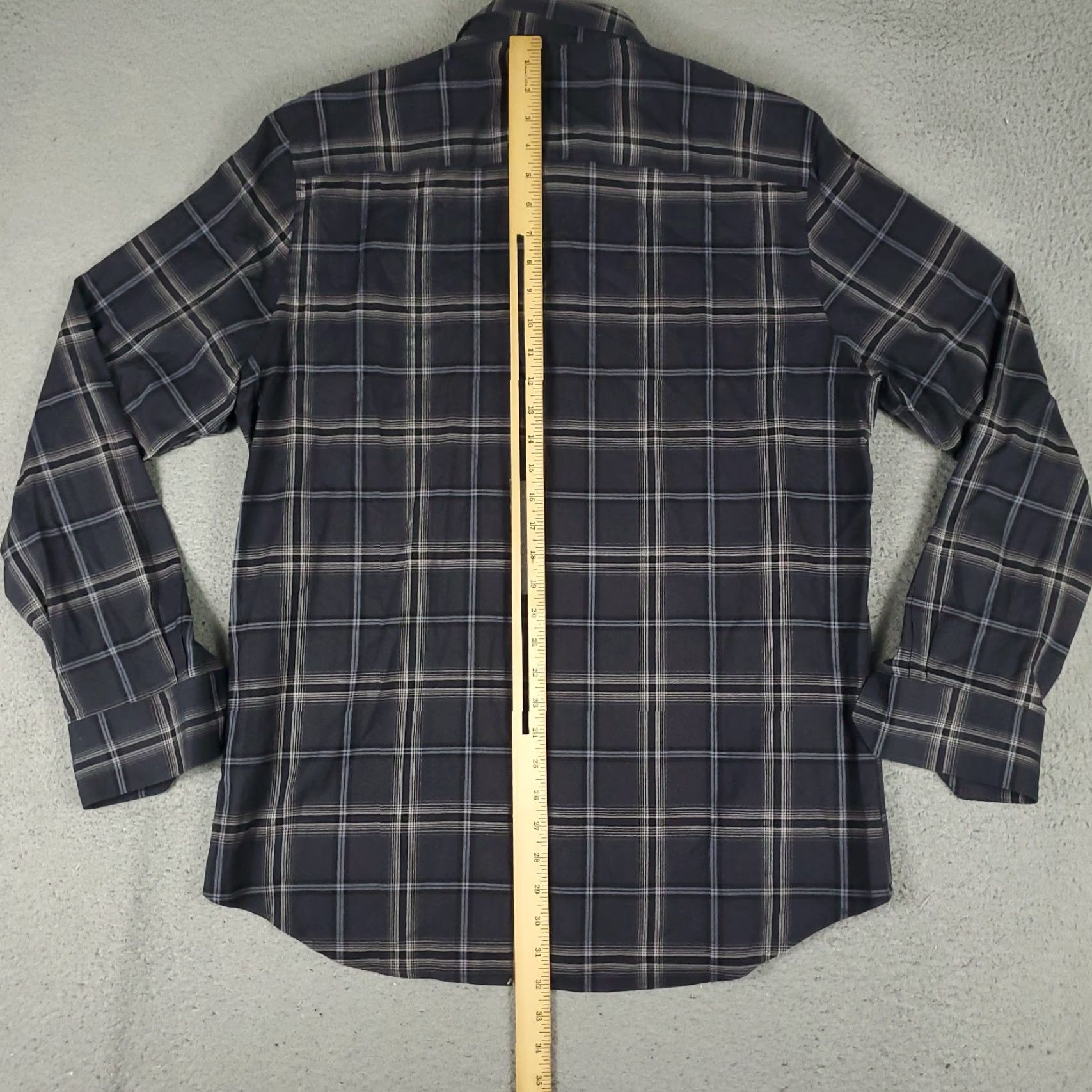 BUGATCHI Bugatchi Uomo Shirt Mens XL Gray Plaid Button-Up Long Sleeve Casual Business Formal Streetwear Mens XL Gray Plaid Button-Up Shirt Size US XL / EU 56 / 4 - 3 Thumbnail