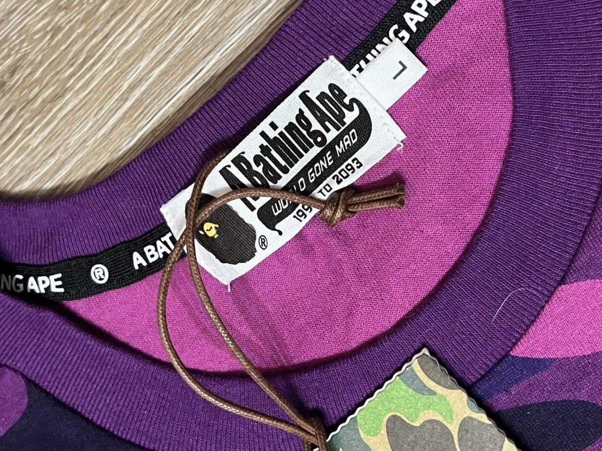 Bape Purple Camo Tee Bape Spellout Logo New With Tags Size US L / EU 52-54 / 3 - 6 Thumbnail