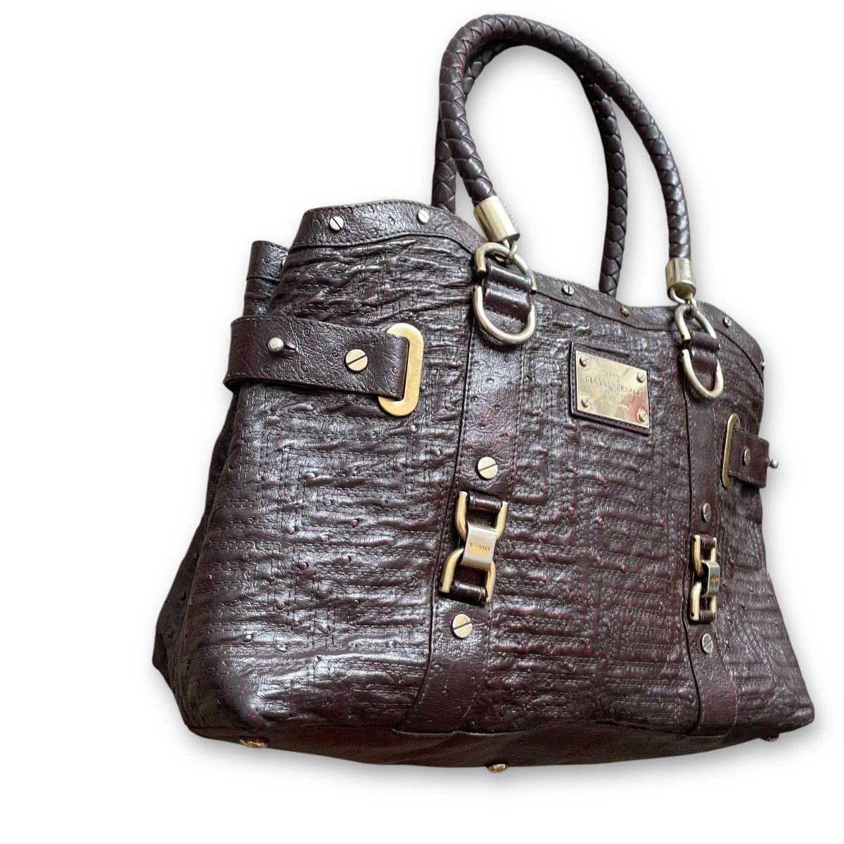 Designer × Versace × Vintage VINTAGE GIANNI VERSACE COUTURE PATENT LEATHER HANDBAG Size ONE SIZE - 7 Thumbnail