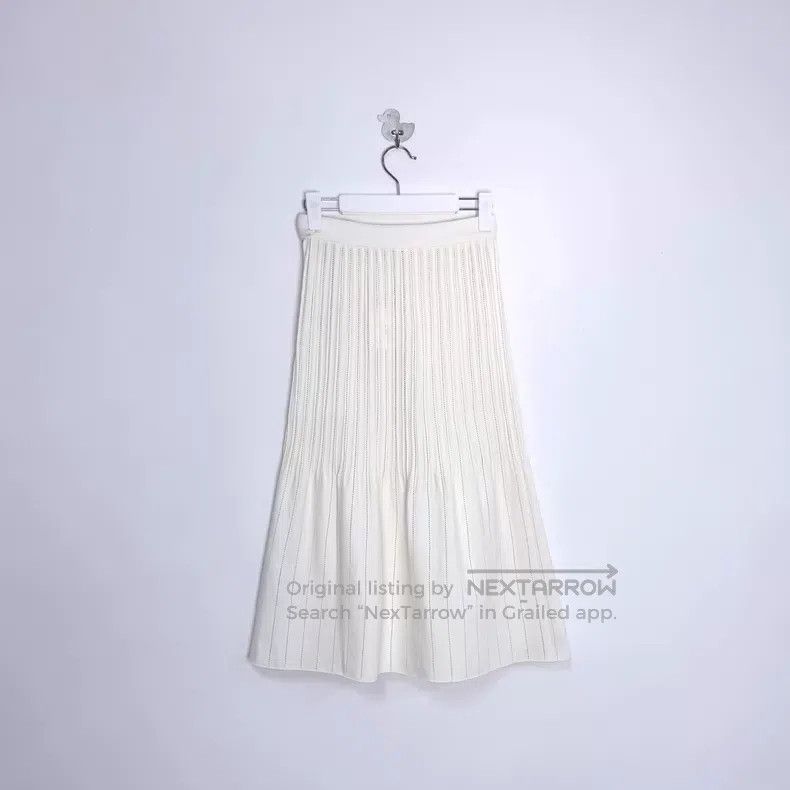 Hermes Hermes 26 Model Ivory White High-waisted Pleated Striped B Size 42" / US 20 - 2 Thumbnail